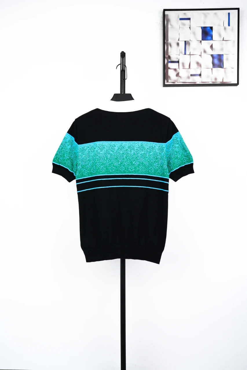 Louis Vuitton Black Green Gradient Monogram Letter Jacquard Polo Shirt product photo from LabelPicks
