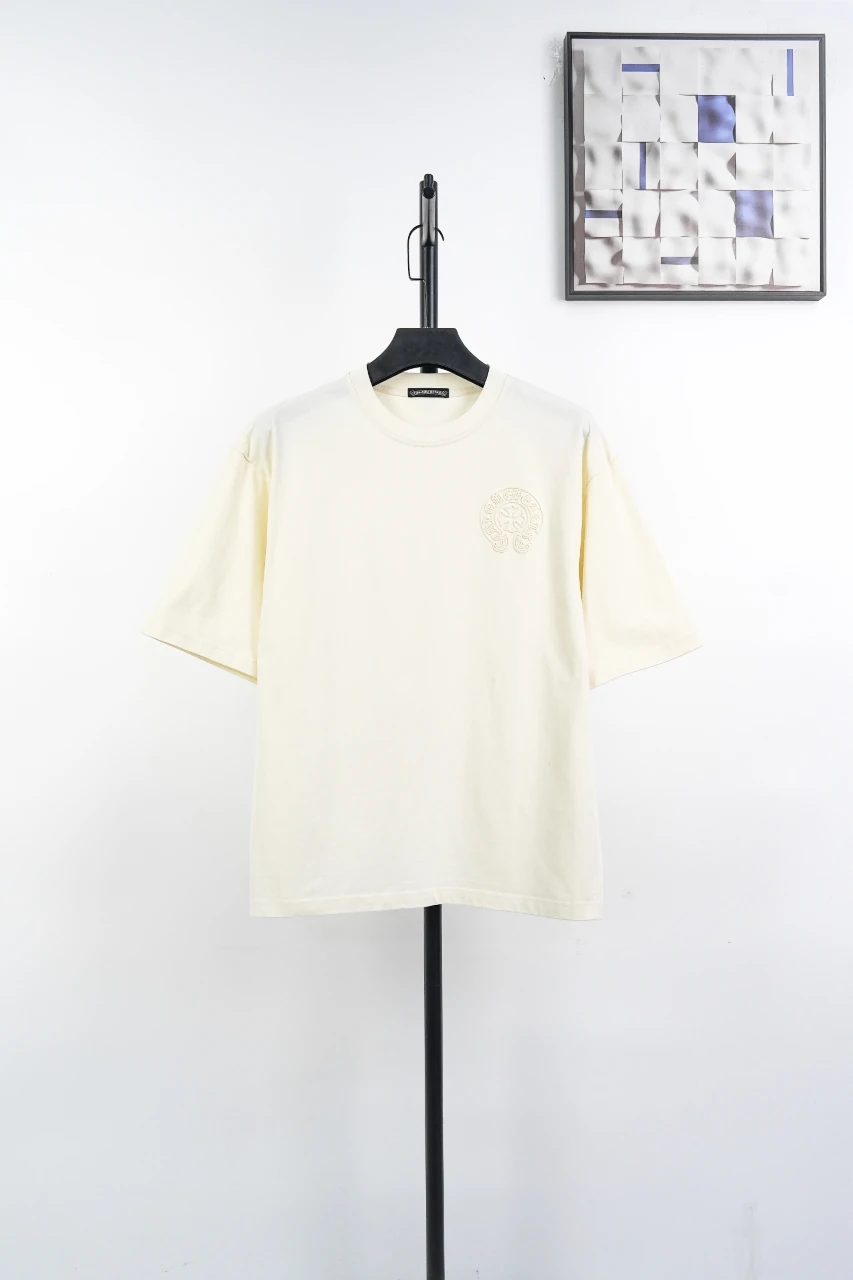 Chrome Hearts Beige Horseshoe Chain Embroidered T-Shirt product photo from LabelPicks