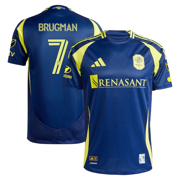 Gastón Brugman Nashville SC adidas 2025 The Heart Of Nashville Kit Authentic Player Jersey - Navy