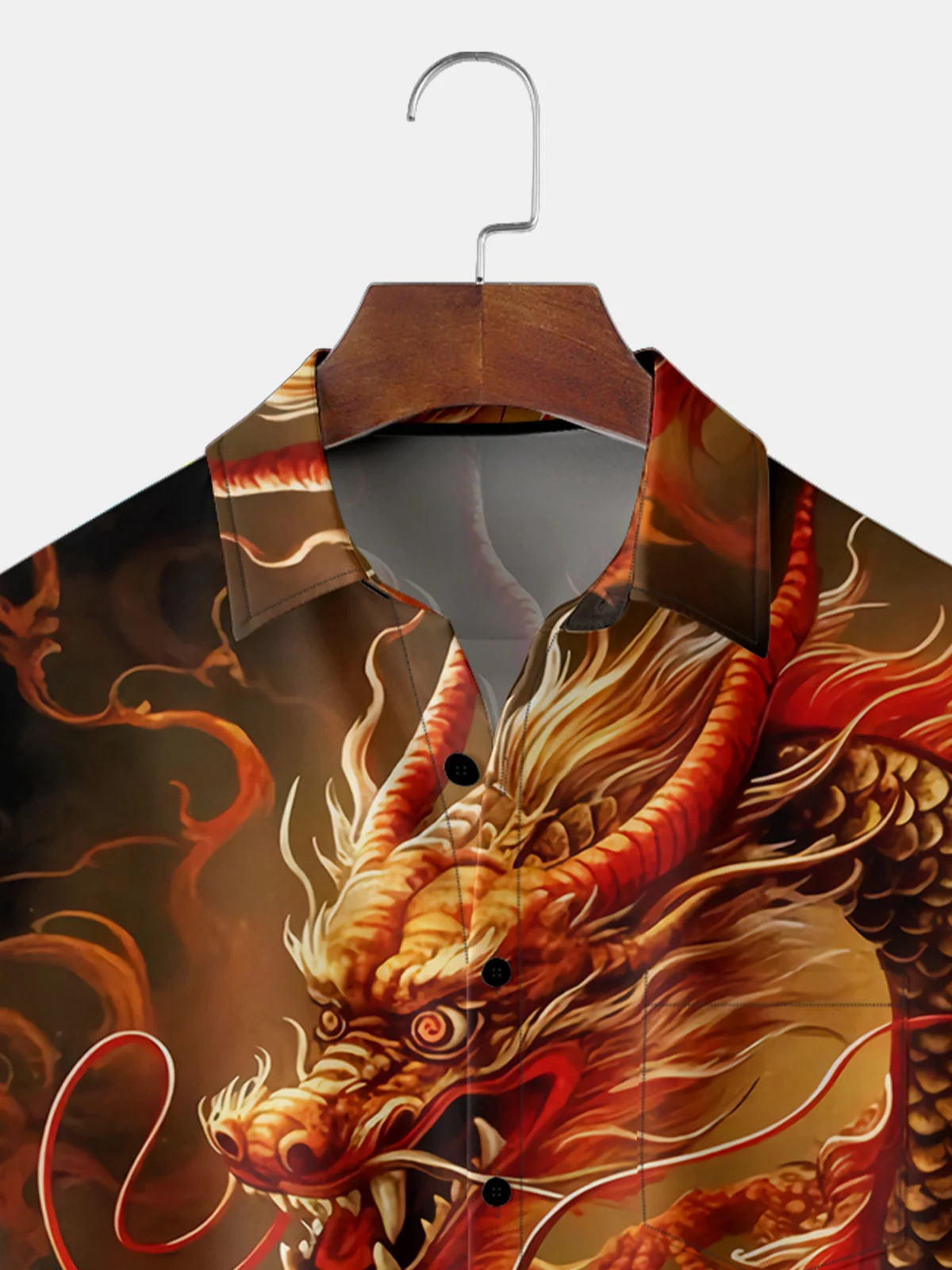 Moisture-wicking Dragon Chest Pocket Hawaiian Shirt