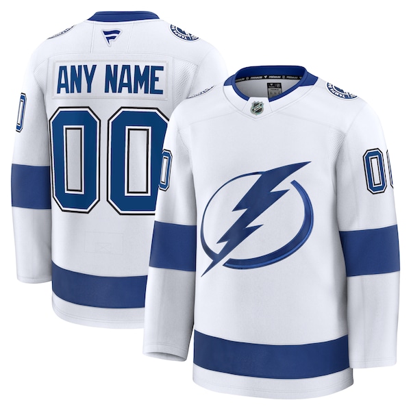 Tampa Bay Lightning  Away Premium Custom Jersey - White/Black/Blue