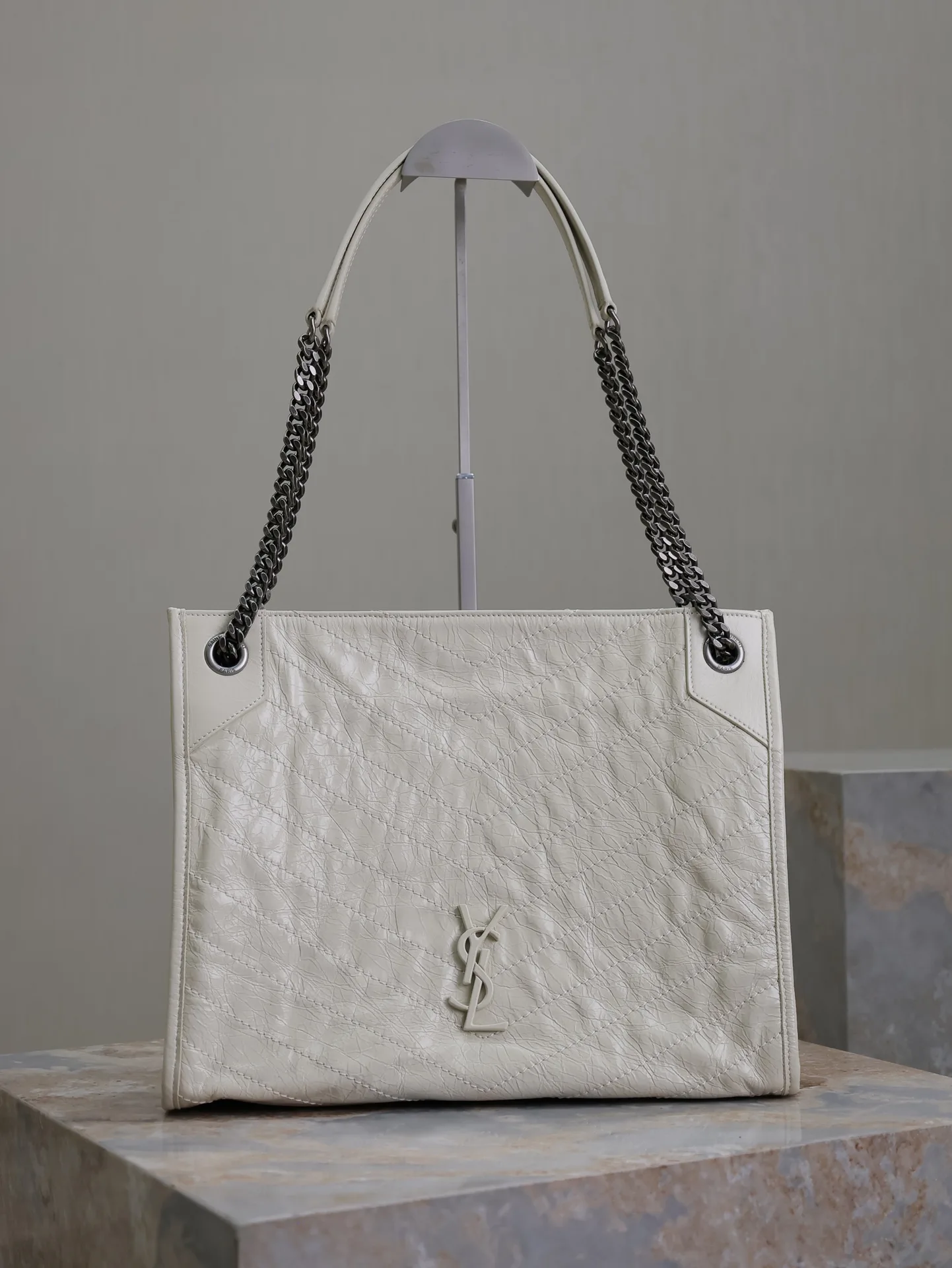 Bottega Veneta White Calfskin Tote Bag product photo from LabelPicks