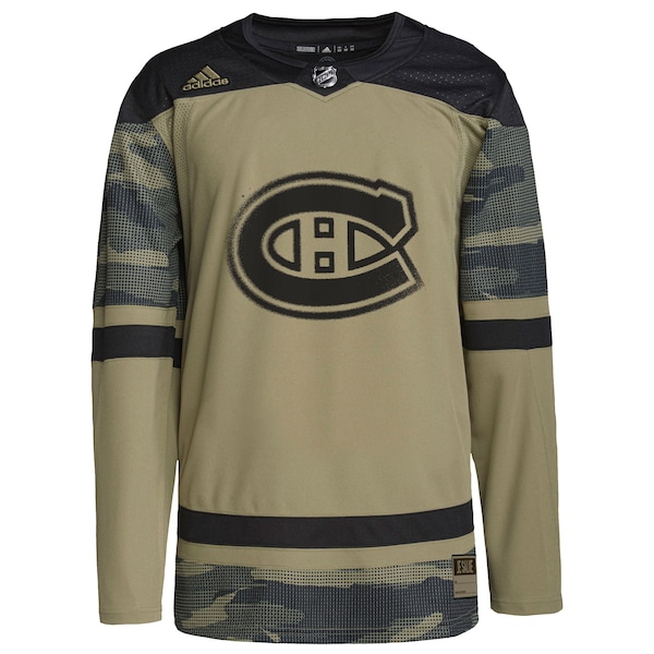 Montreal Canadiens adidas Logo Military Appreciation Team Authentic Custom Practice Jersey - Camo