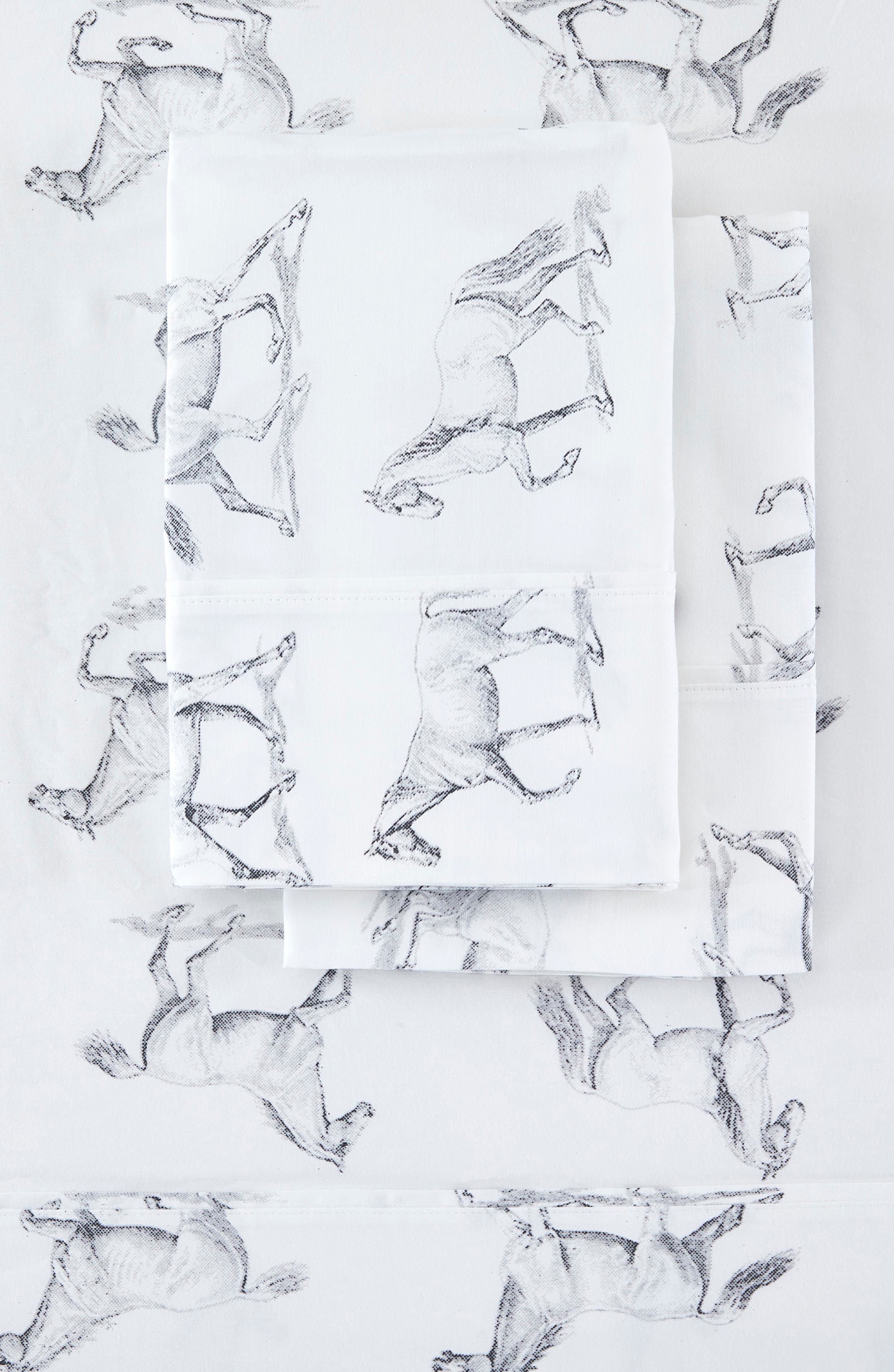 MELANGE HOME Horse Print 400 Thread Count Cotton Sheet Set