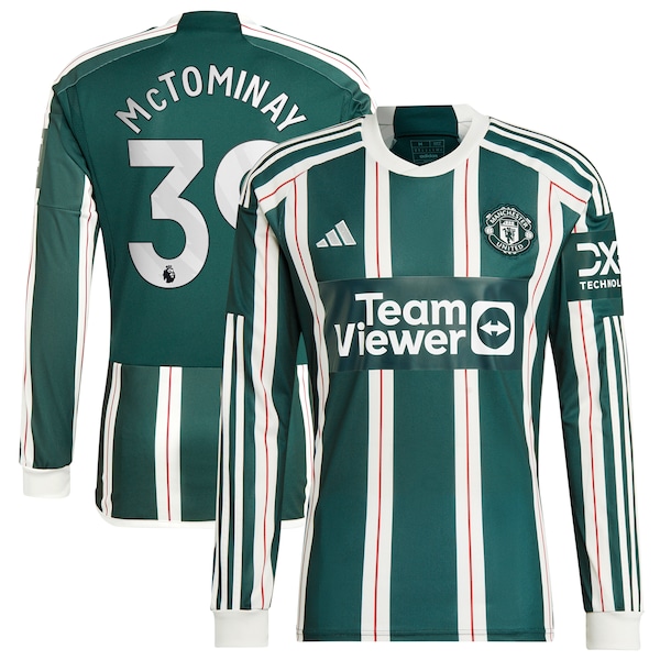 Scott McTominay Manchester United adidas 2023/24 Away Long Sleeve Replica Player Jersey - Green/Red
