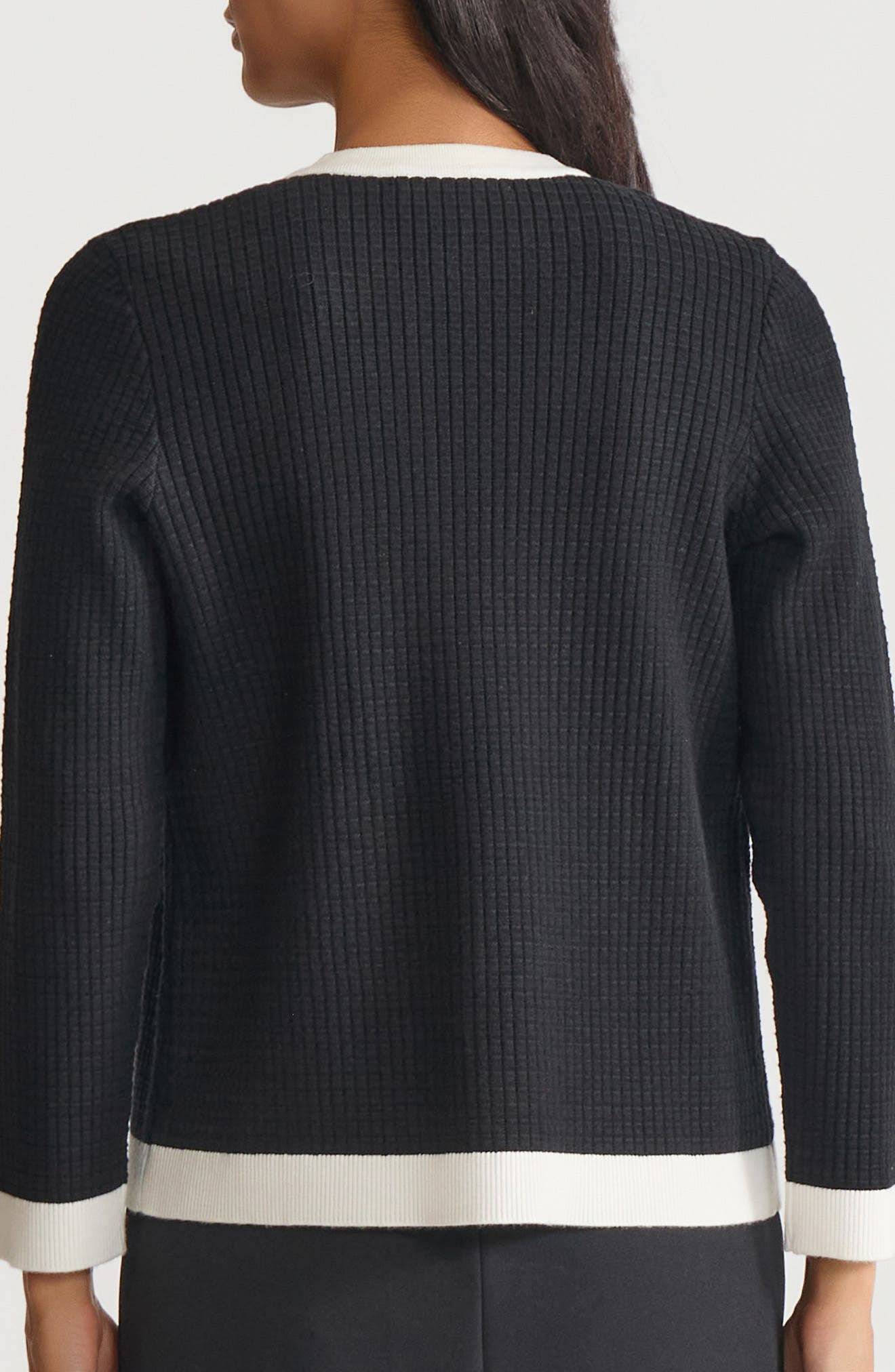 KASPER Kissing Front Rib Cardigan
