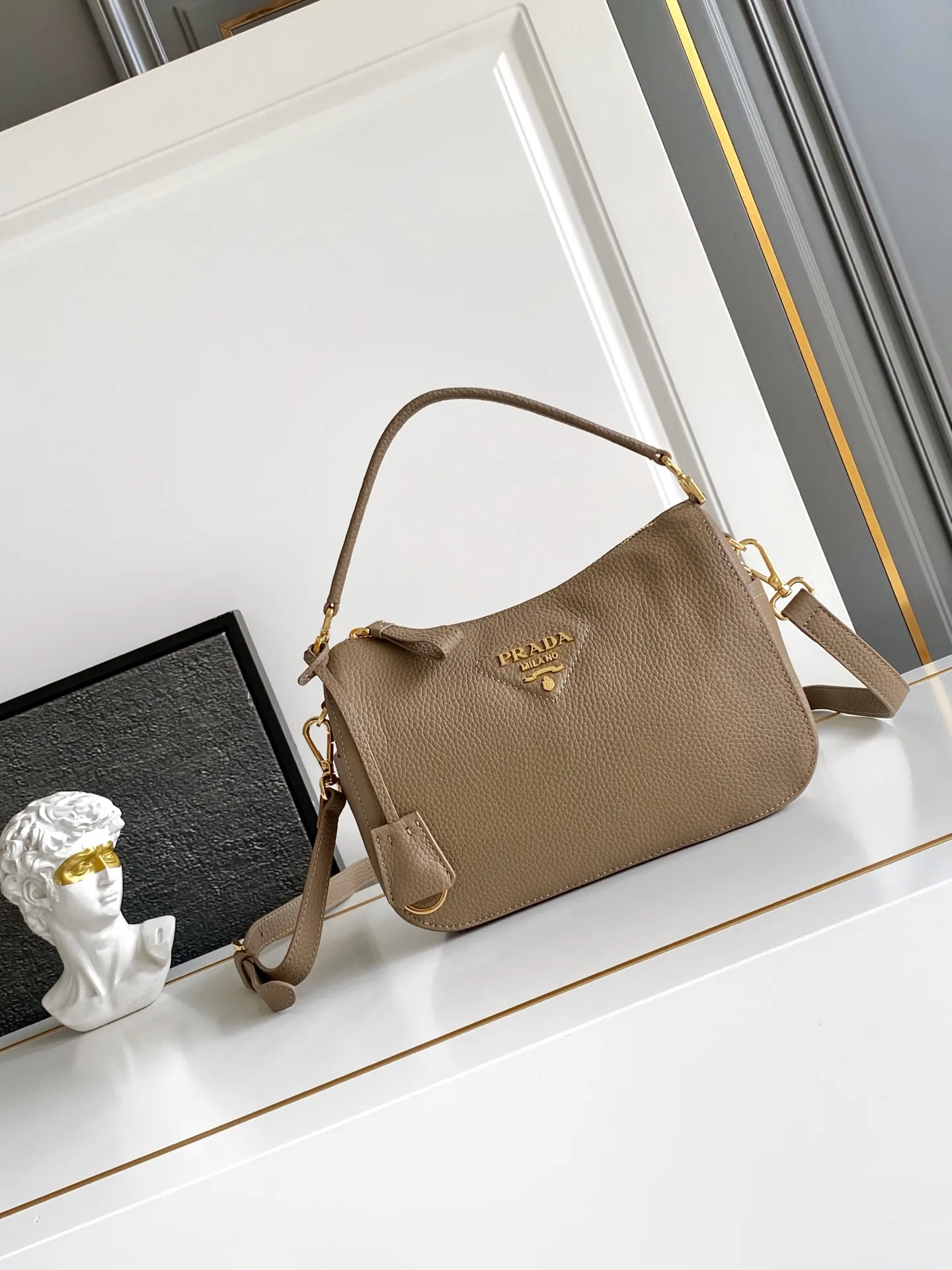 Prada Grained Leather Shoulder Bag product photo from LabelPicks