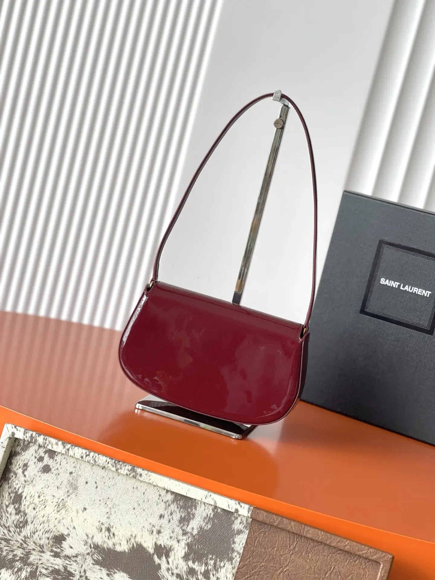 Saint Laurent Burgundy Shoulder Bag product photo from LabelPicks