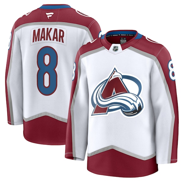 Cale Makar Colorado Avalanche  Away Premium Jersey - White/Burgundy/Navy