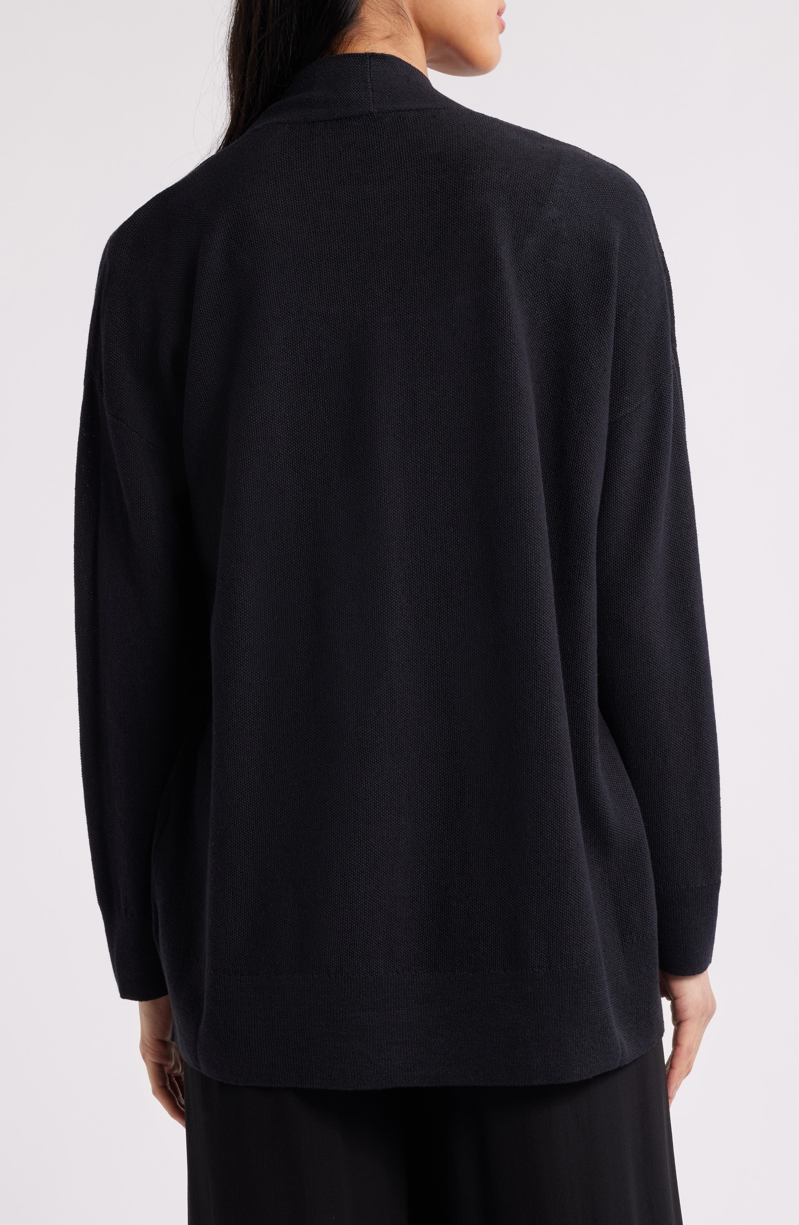 Eileen Fisher Organic Linen Blend Open Front Cardigan