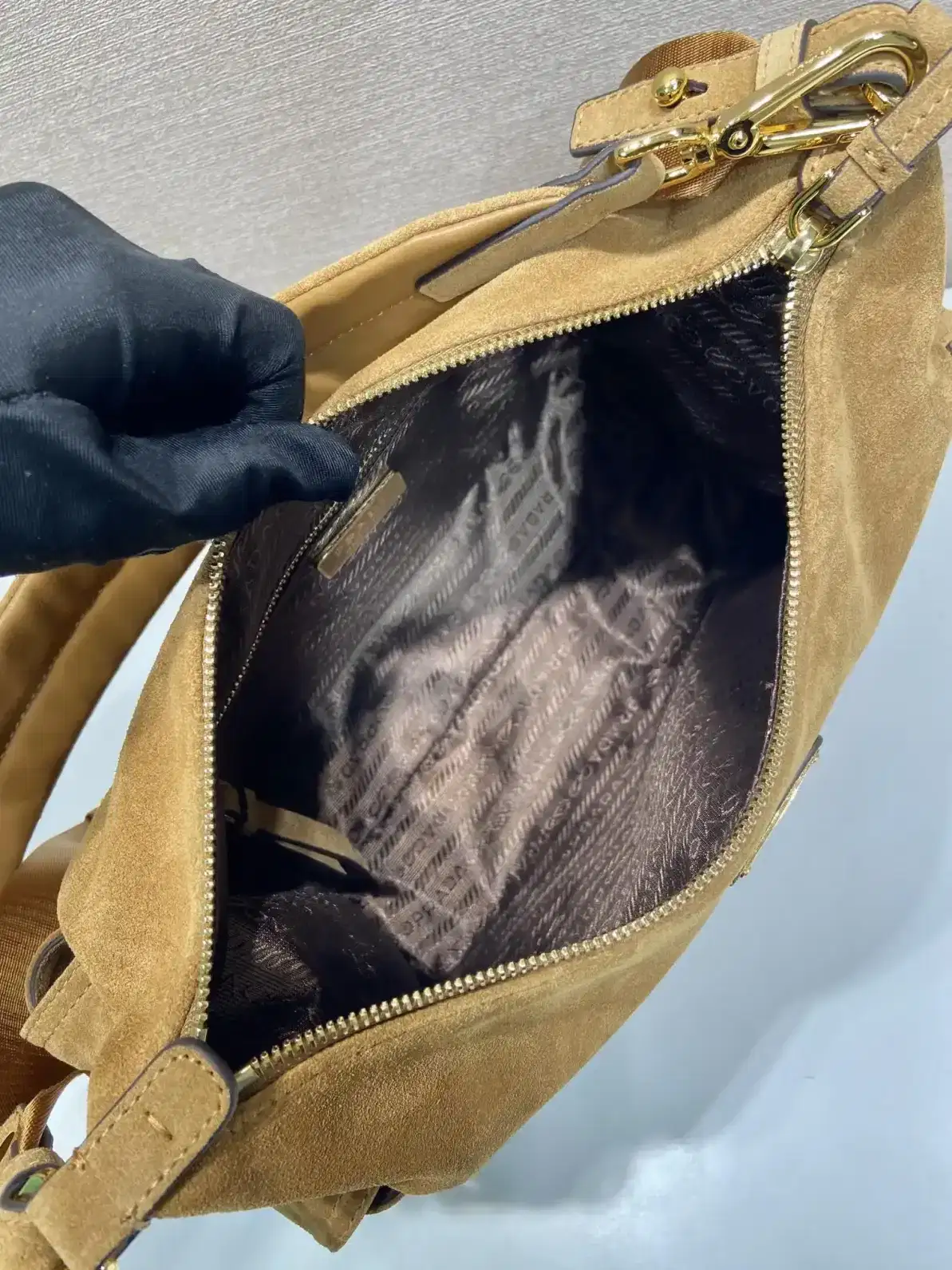 Prada Suede Leather Crossbody Bag product photo from LabelPicks