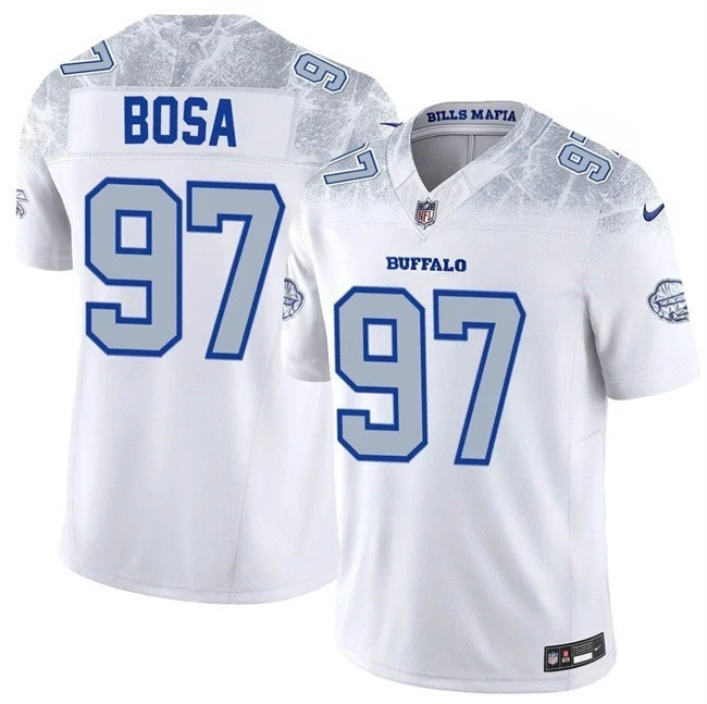 Nick Bosa Buffalo Bills Nike 2025 RIVALRIES Vapor F.U.S.E Limited Jersey - White