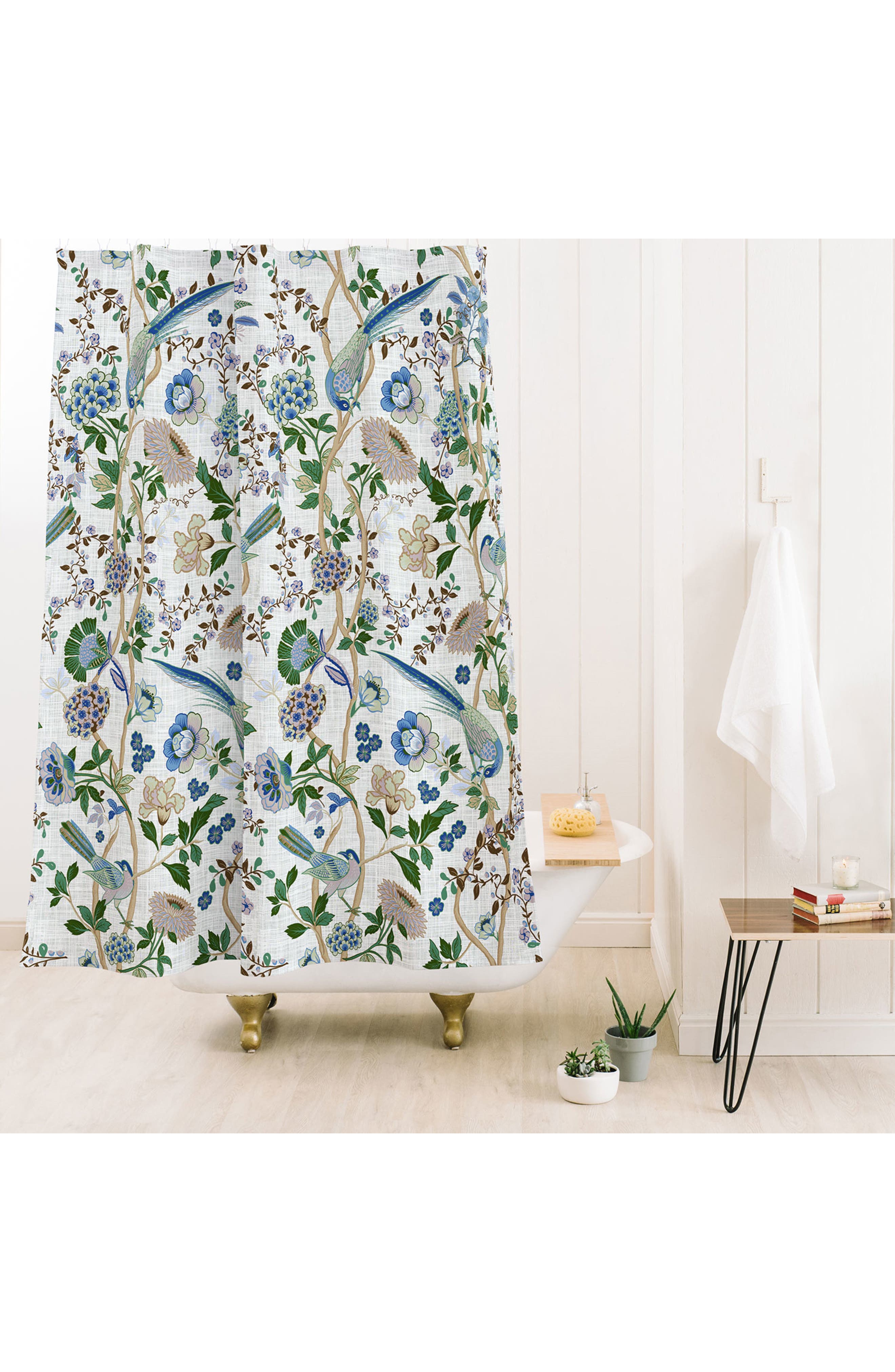 Deny Designs Peacock Birds Shower Curtain
