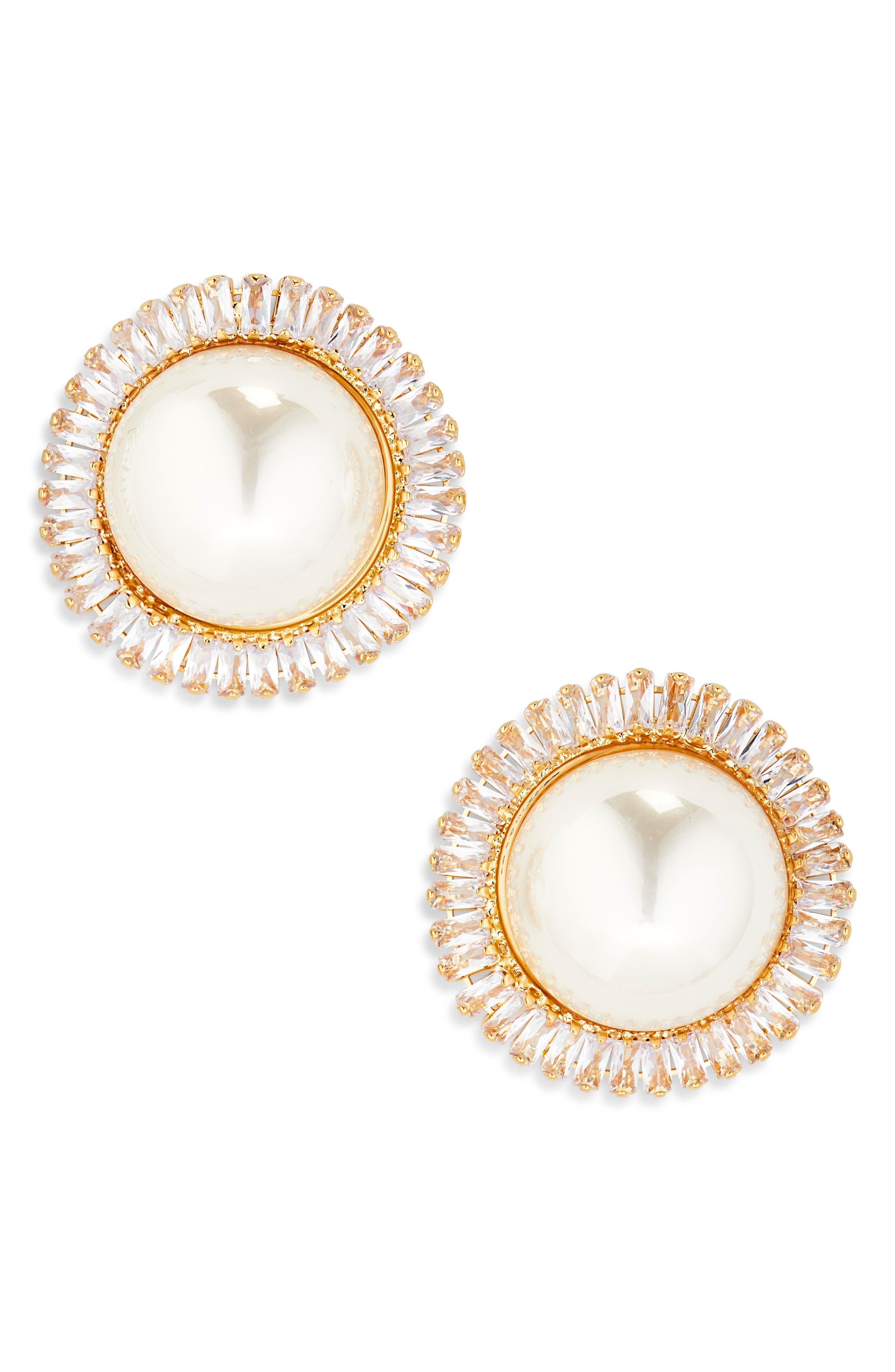 Tasha Cubic Zirconia & Faux Pearl Stud Earrings