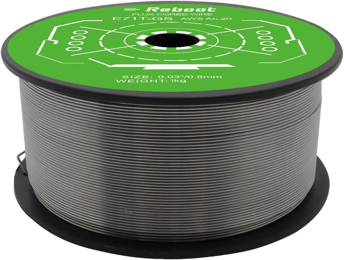 Reboot E71T-GS 0.8mm 1kg Flux-Cored Gasless Welding Wire | Self-Shielded FCAW for MIG Welder | No Gas Required, Compatible with MIG Welders