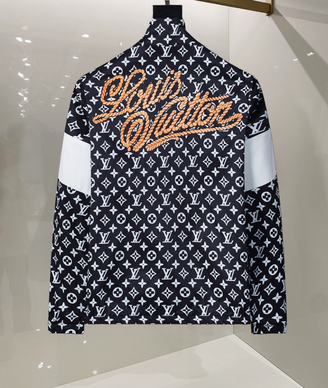 Full Print Paneled Long Sleeve Zipper Jacket