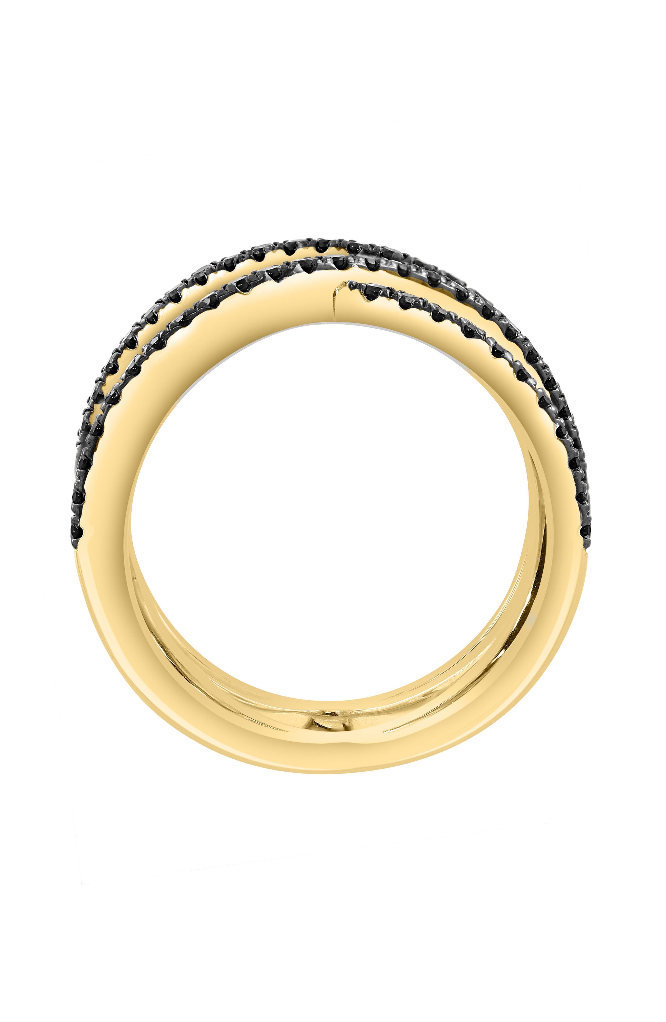 EFFY Black Spinel Crisscrossing Multiband Ring