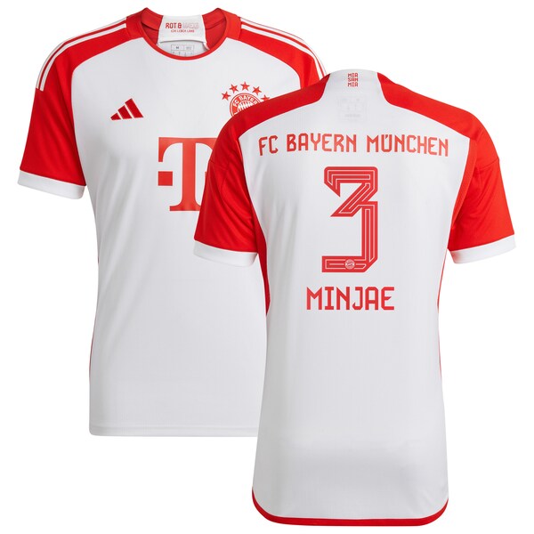 Kim Min-jae Bayern Munich adidas Youth 2023/24 Home Replica Jersey - White