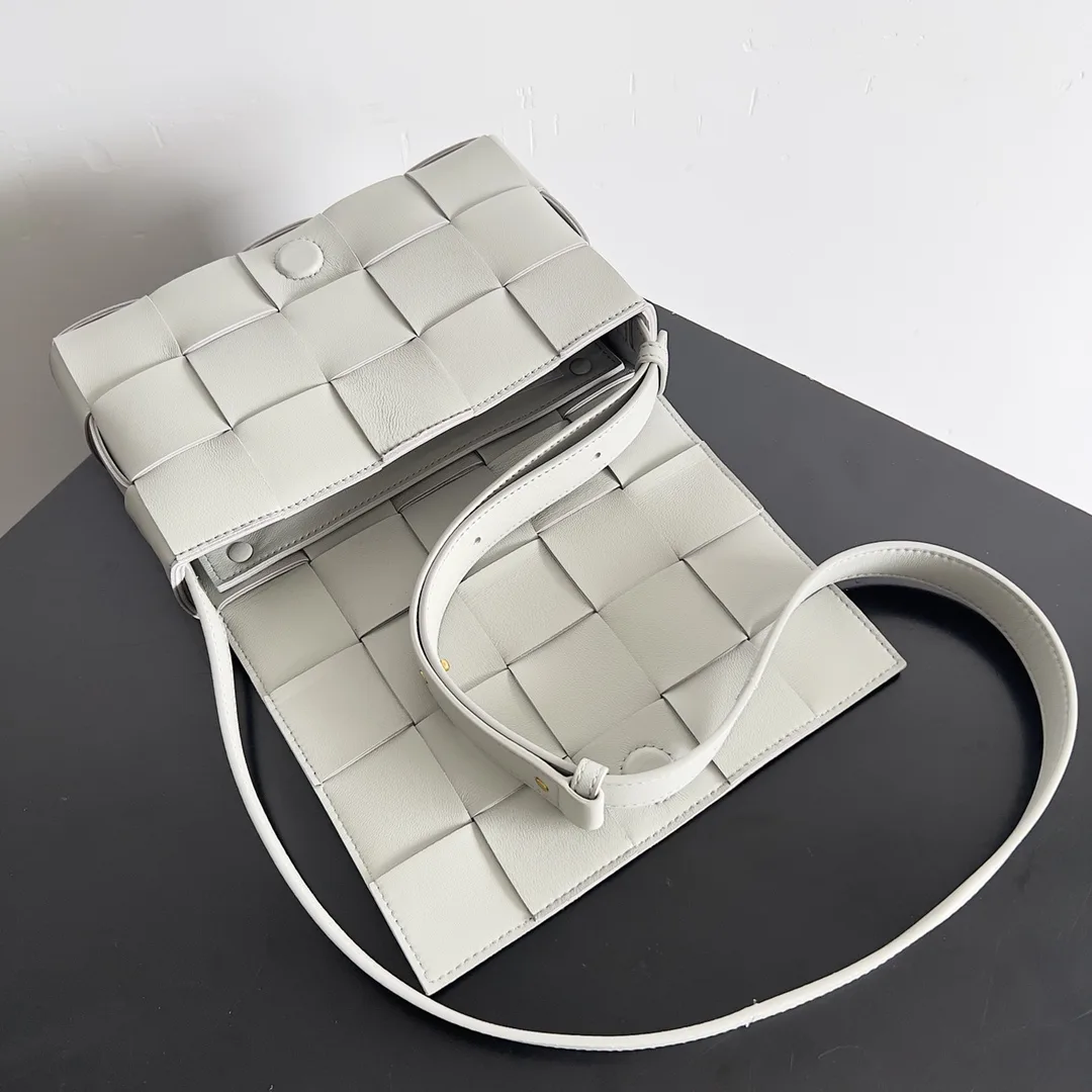 Bottega Veneta Cassette Grey Intrecciato Woven Leather Shoulder Bag product photo from LabelPicks