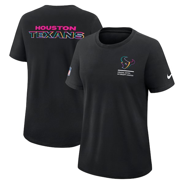 Houston Texans Nike Women's 2025 NFL Crucial Catch Tri-Blend Dri-FIT T-Shirt - Black