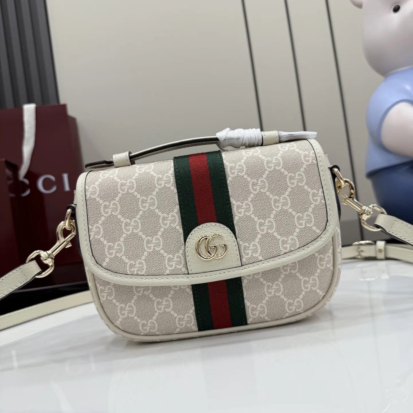 Gucci Ophidia White GG Supreme Canvas Crossbody Bag product photo from LabelPicks