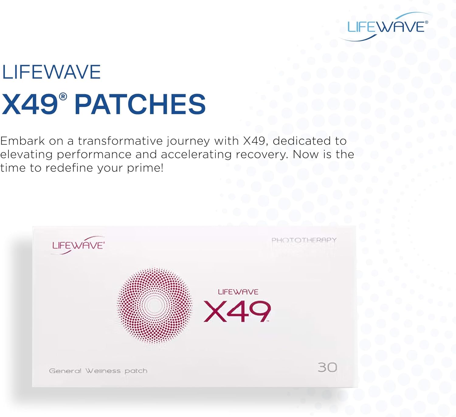 LifeWave X49 Patches - Promotes Performance, Strength & Stamina - Supports Maintaining a Healthy Weight Through Diet and Exercise Programs - No Drugs or Stimulants - Non-Transdermal - 30 Patches
