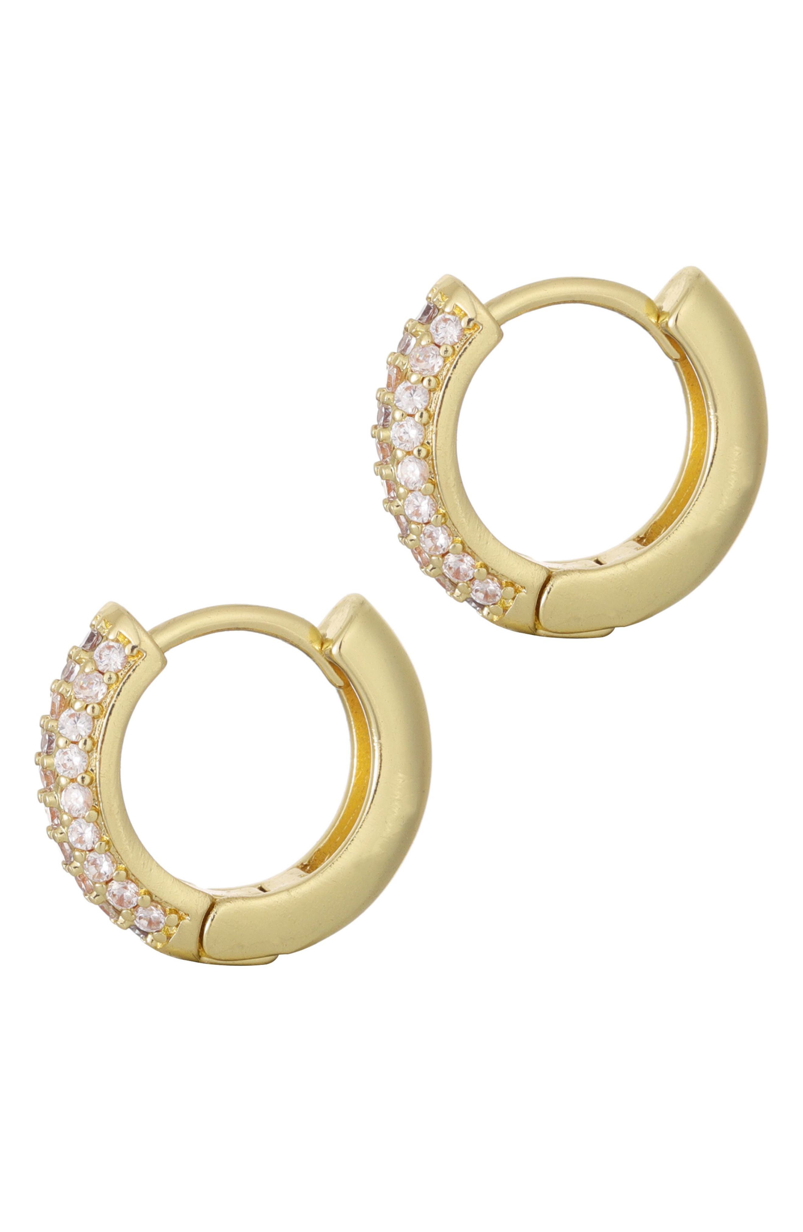 Adornia Cubic Zirconia Chubby Huggie Hoop Earrings