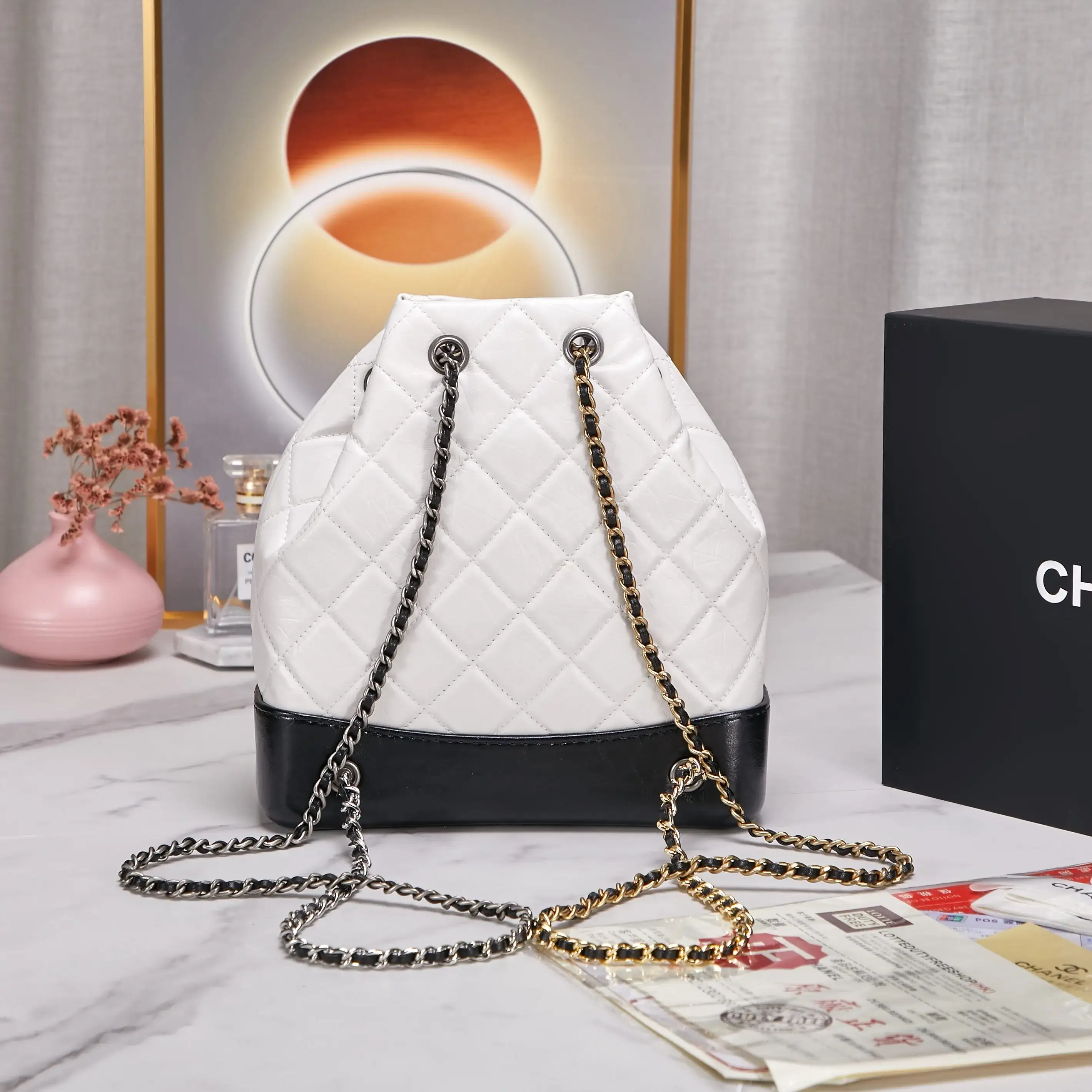 Chanel Gabrielle White Calfskin Backpack product photo from LabelPicks