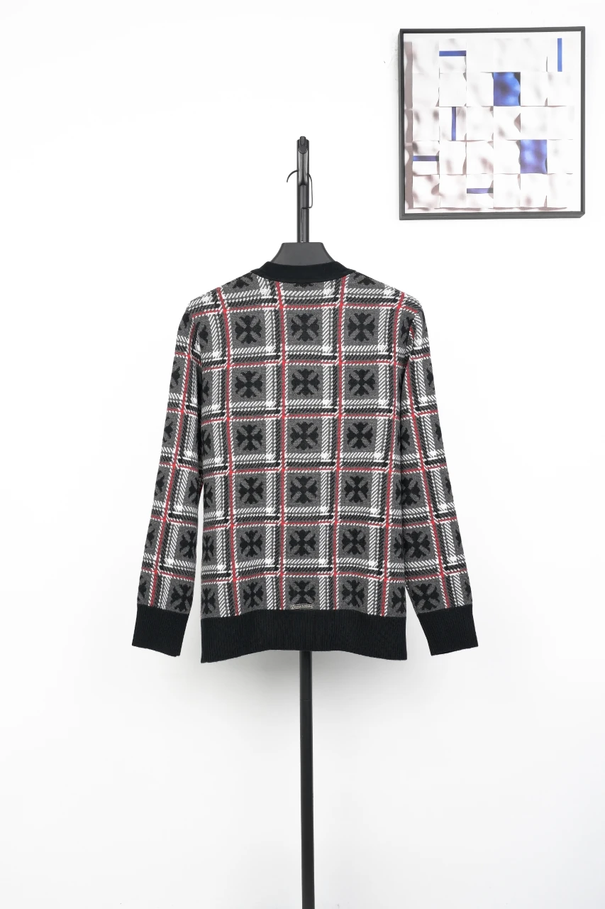 Chrome Hearts Plaid Cross Knit Cardigan product photo from LabelPicks