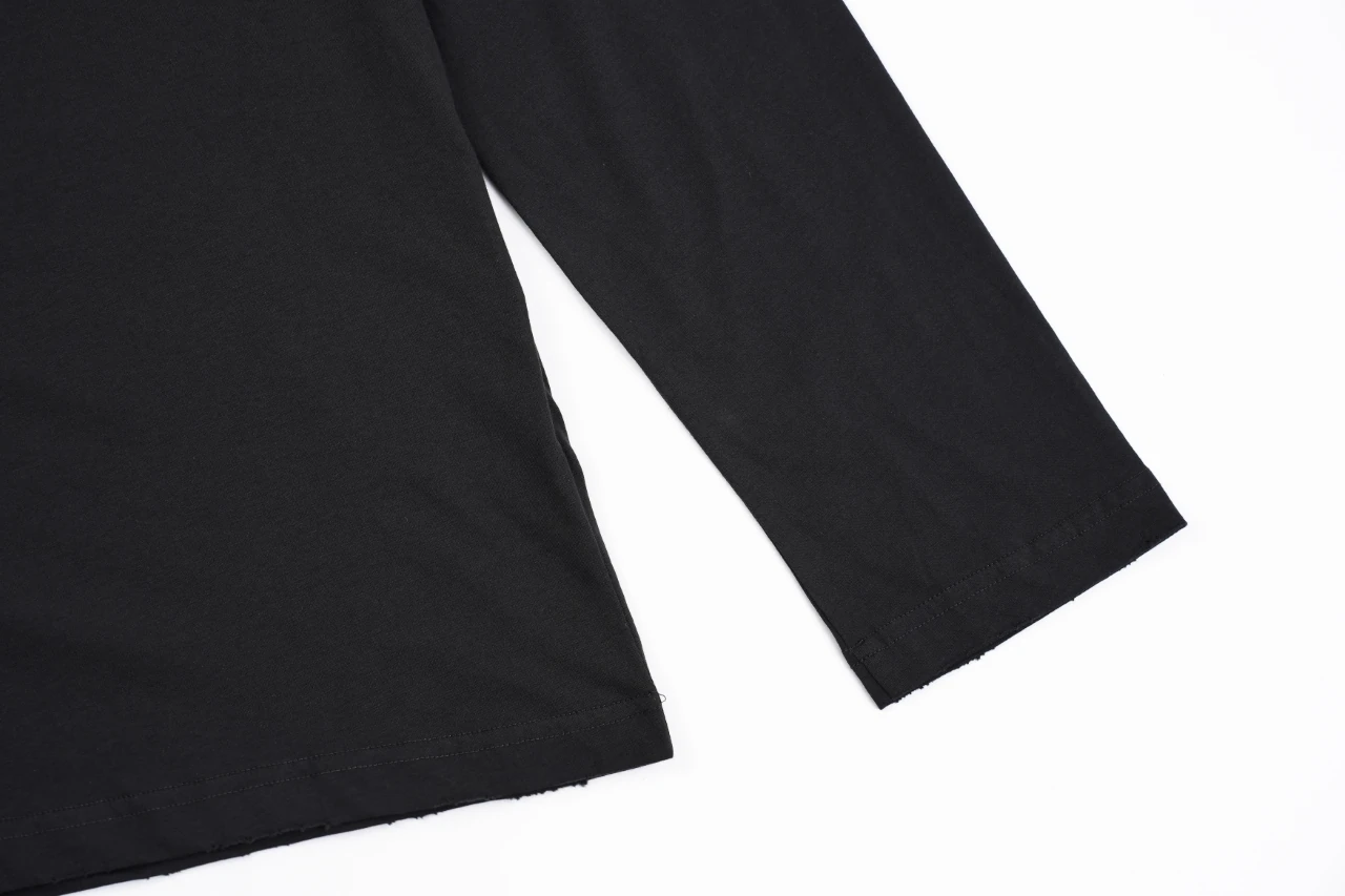 Prada Black Burnout Triangle Logo Long Sleeve T-Shirt product photo from LabelPicks