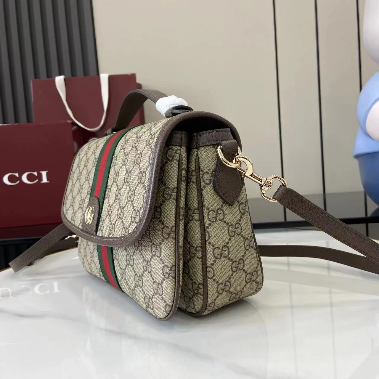 Gucci Ophidia Brown GG Supreme Canvas Crossbody Bag product photo from LabelPicks