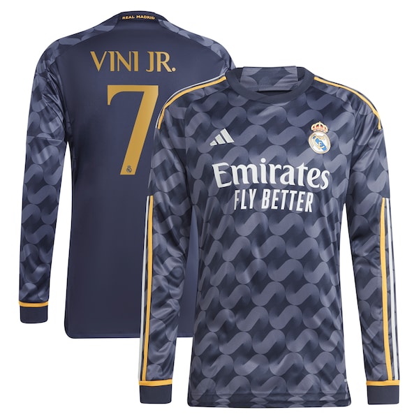 Vinicius Junior Los Merengues adidas 2023/24 Away Long Sleeve Replica Player Jersey - Navy