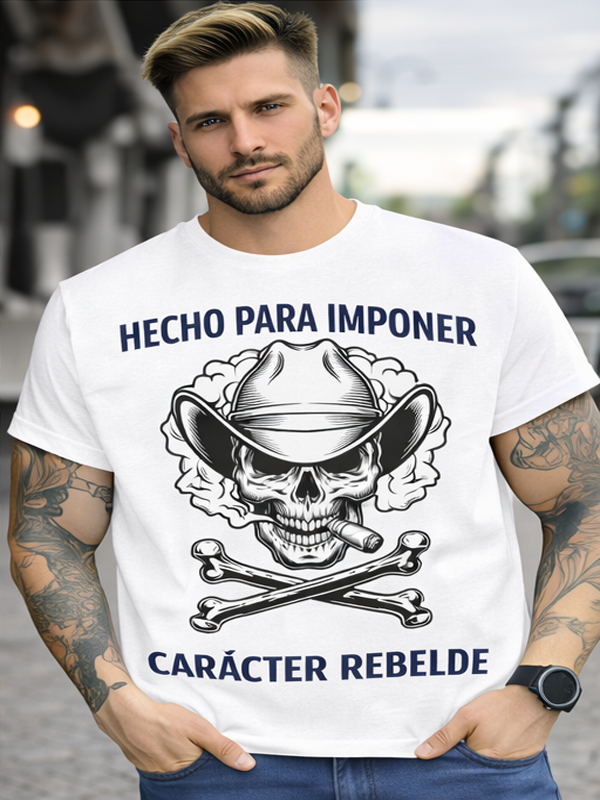Remera Calavera Cowboy con Cigarro | Estilo Rebelde Unisex