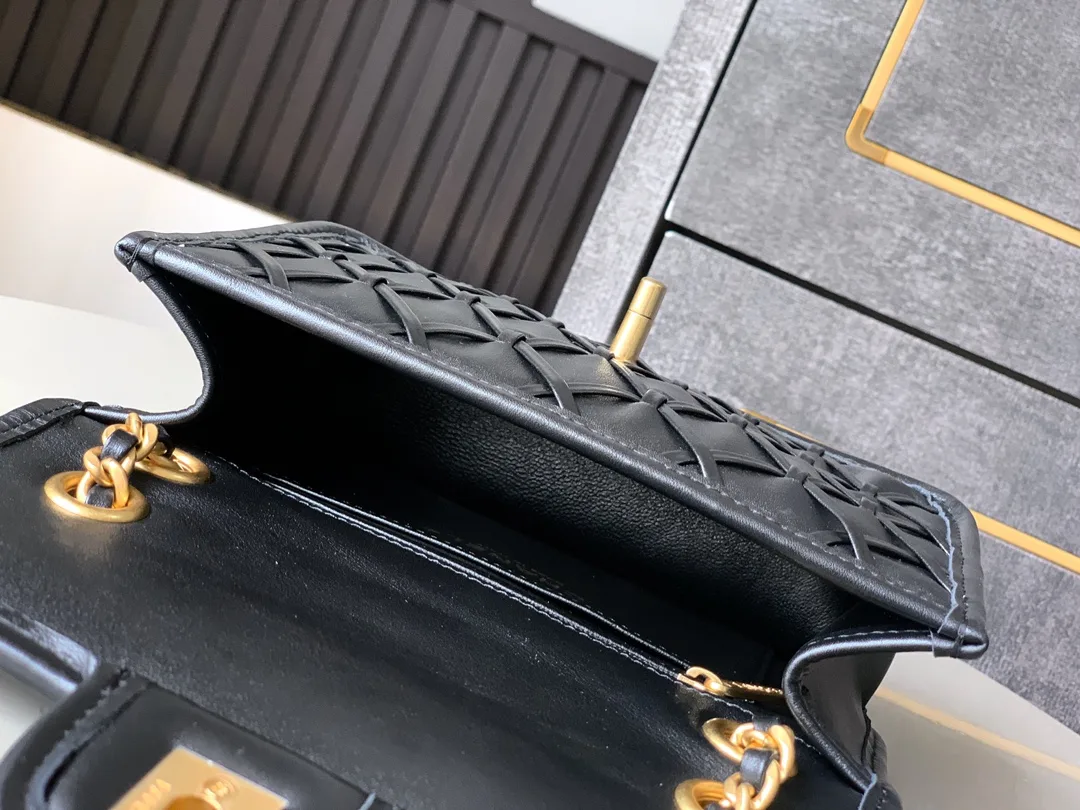 Chanel Black Classic Flap Woven Leather Shoulder Bag product photo from LabelPicks