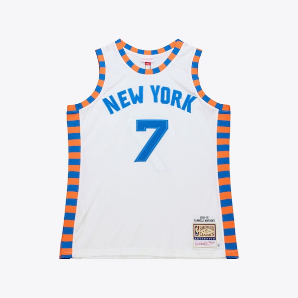 Carmelo Anthony New York Knicks  2015-16 Hardwood Classics Authentic Jersey - White/Blue