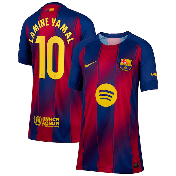 Lamine Yamal Barcelona Nike Youth 2025/26 Home Replica Player Jersey - Blue