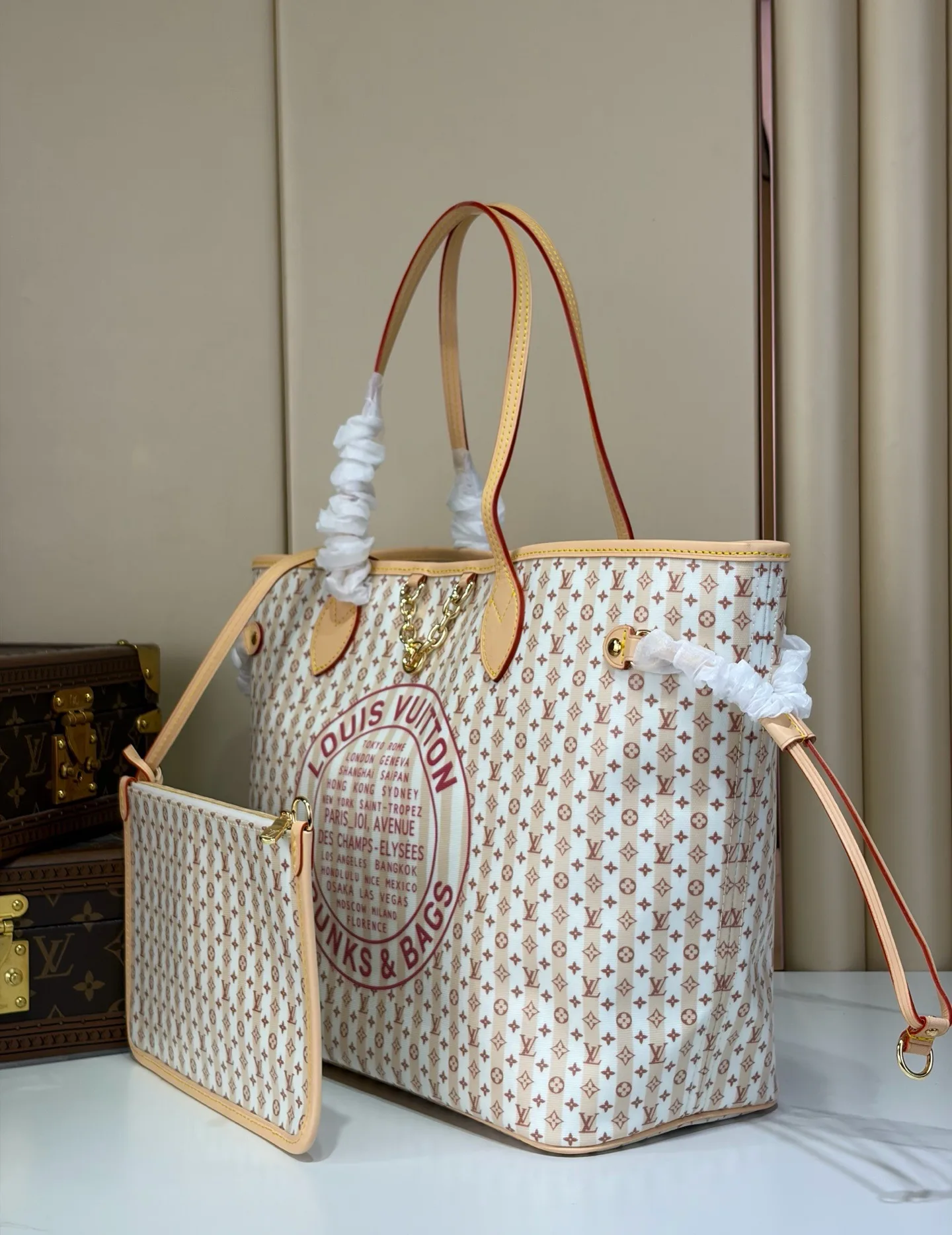 Louis Vuitton Red Neverfull Tote Bag product photo from LabelPicks