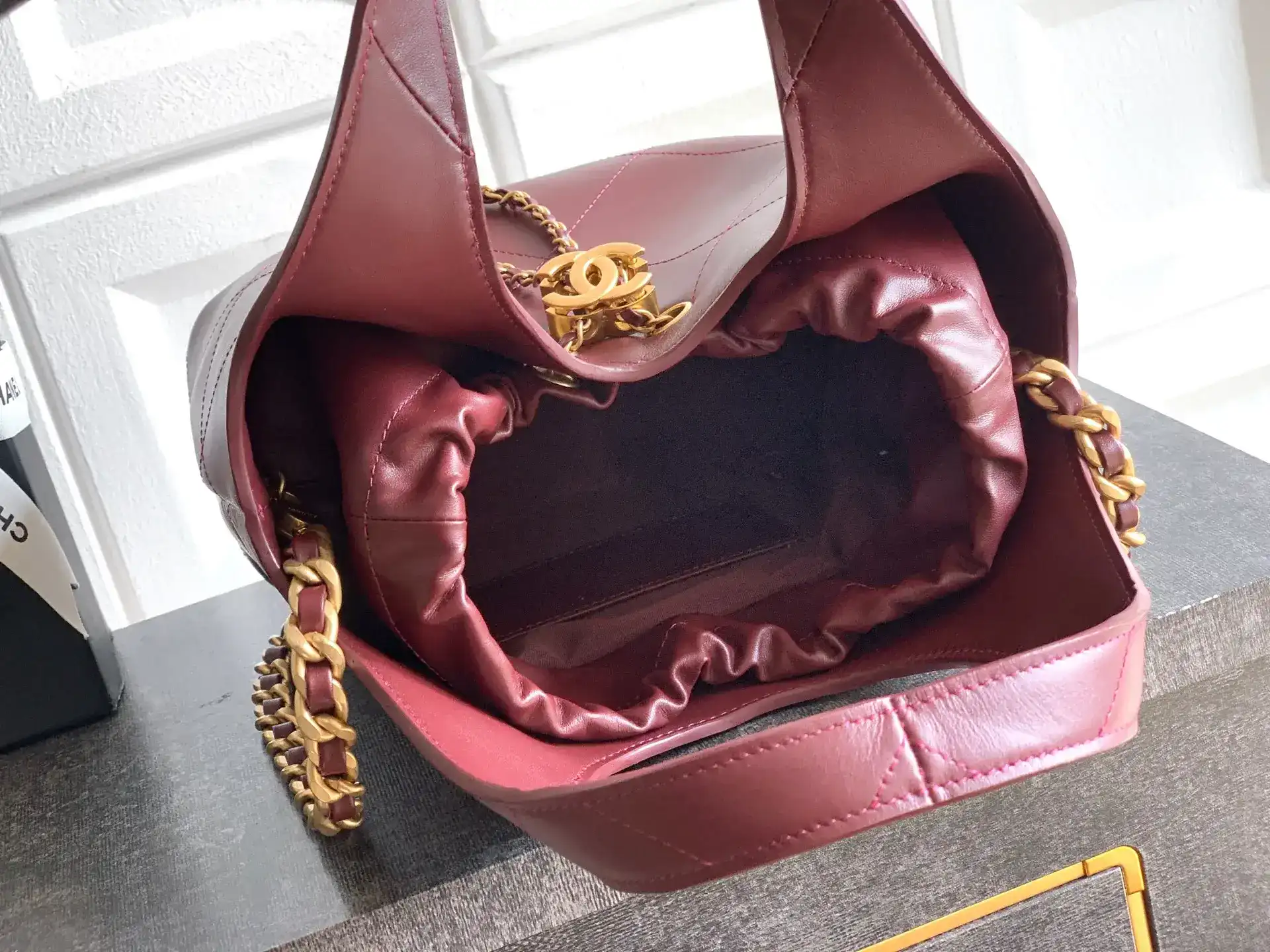 Chanel Burgundy Quilted Leather Tote Bag product photo from LabelPicks