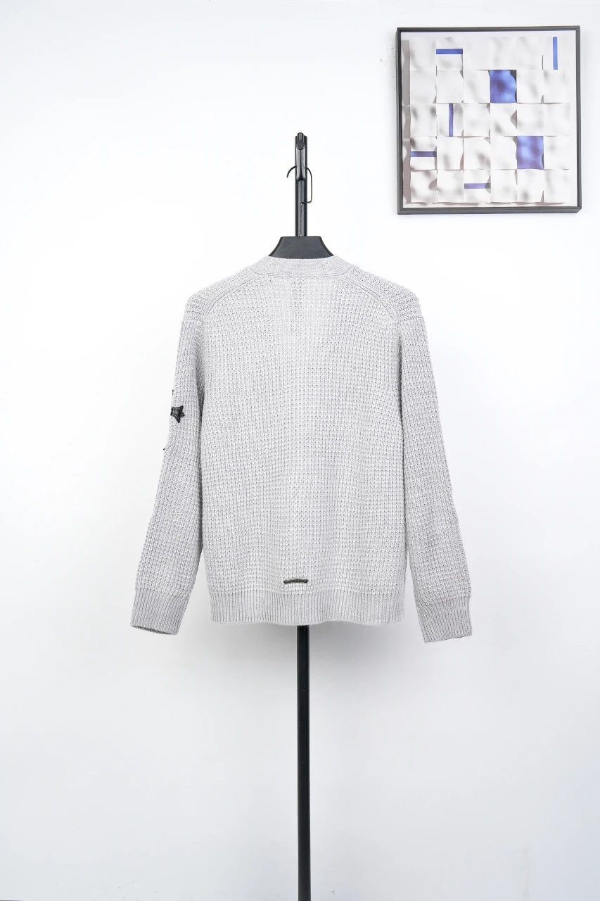 Chrome Hearts Grey Waffle Cashmere Blend Cardigan product photo from LabelPicks