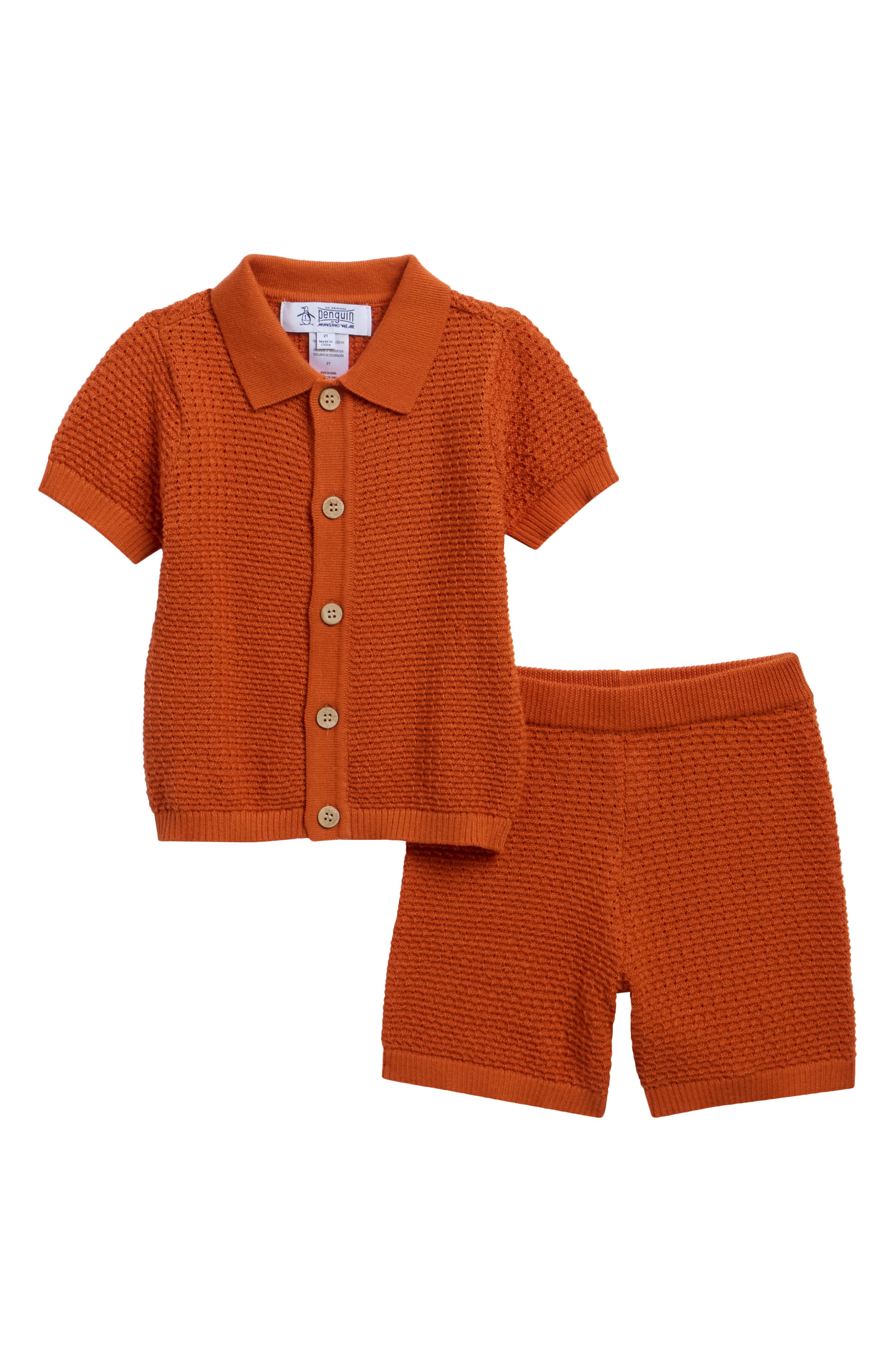 Original Penguin Polo Sweater & Shorts Set