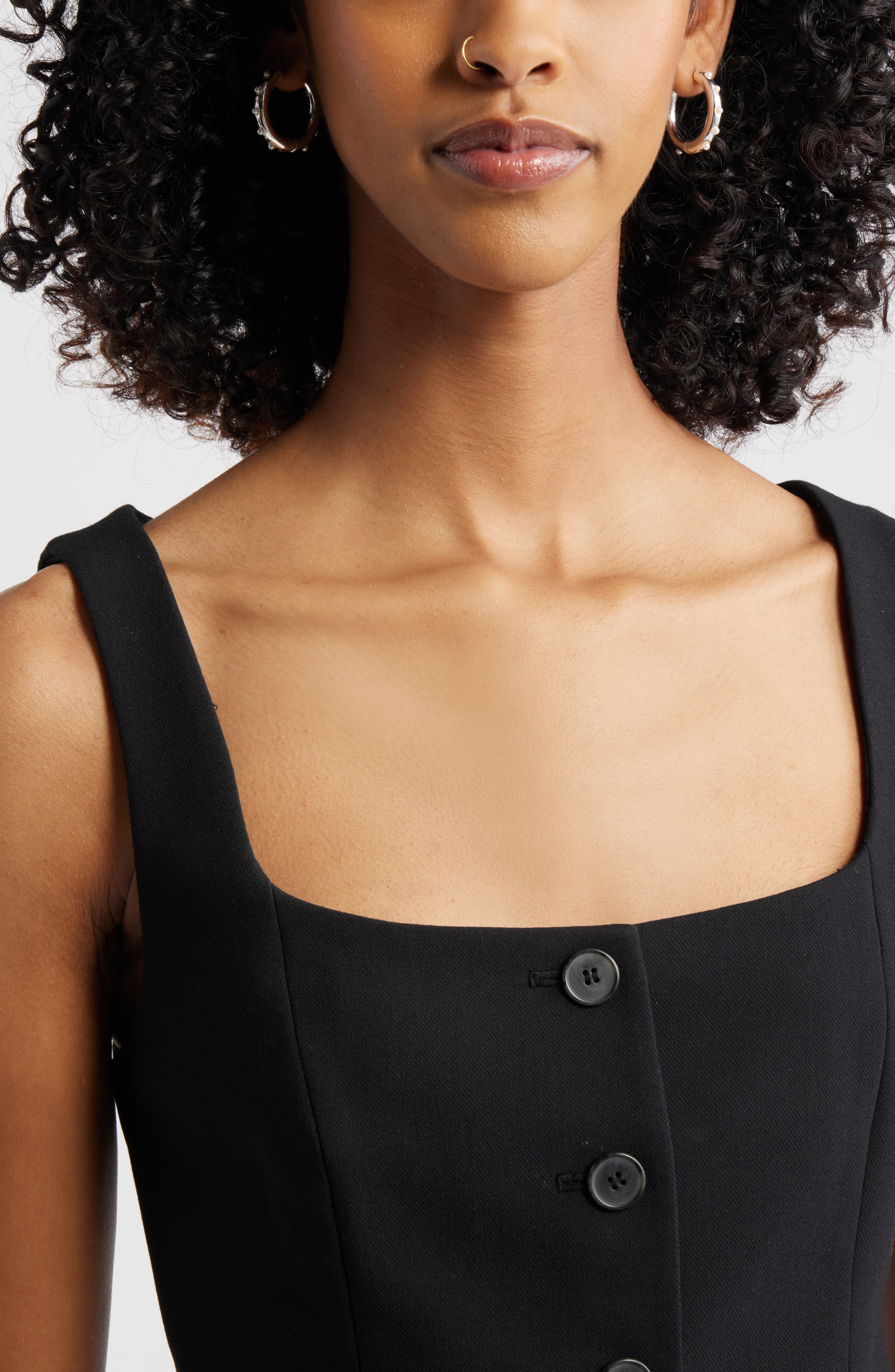 Open Edit Cultured Pearl Studded Hoop Earrings