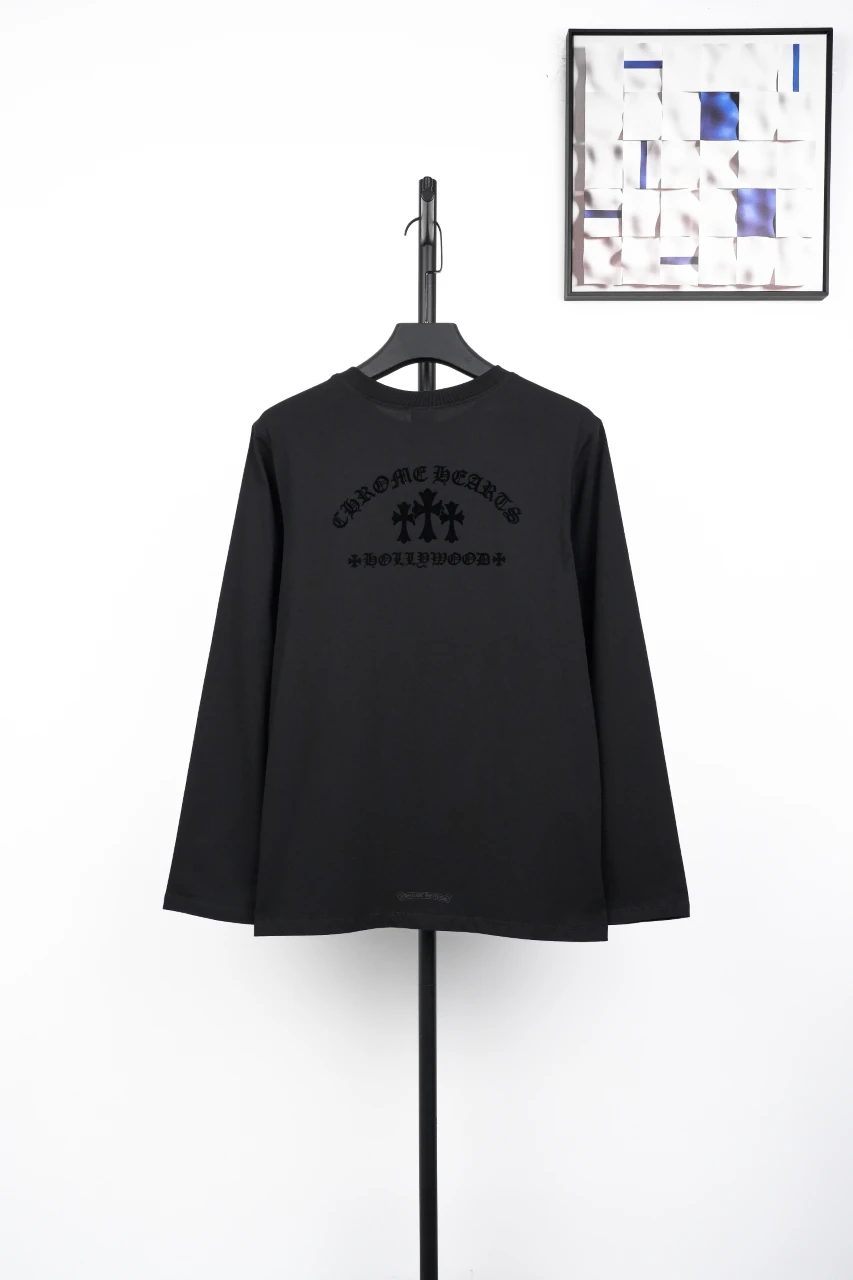 Chrome Hearts Black Flocked Cross Three Quarter Sleeve T-Shirt product photo from LabelPicks