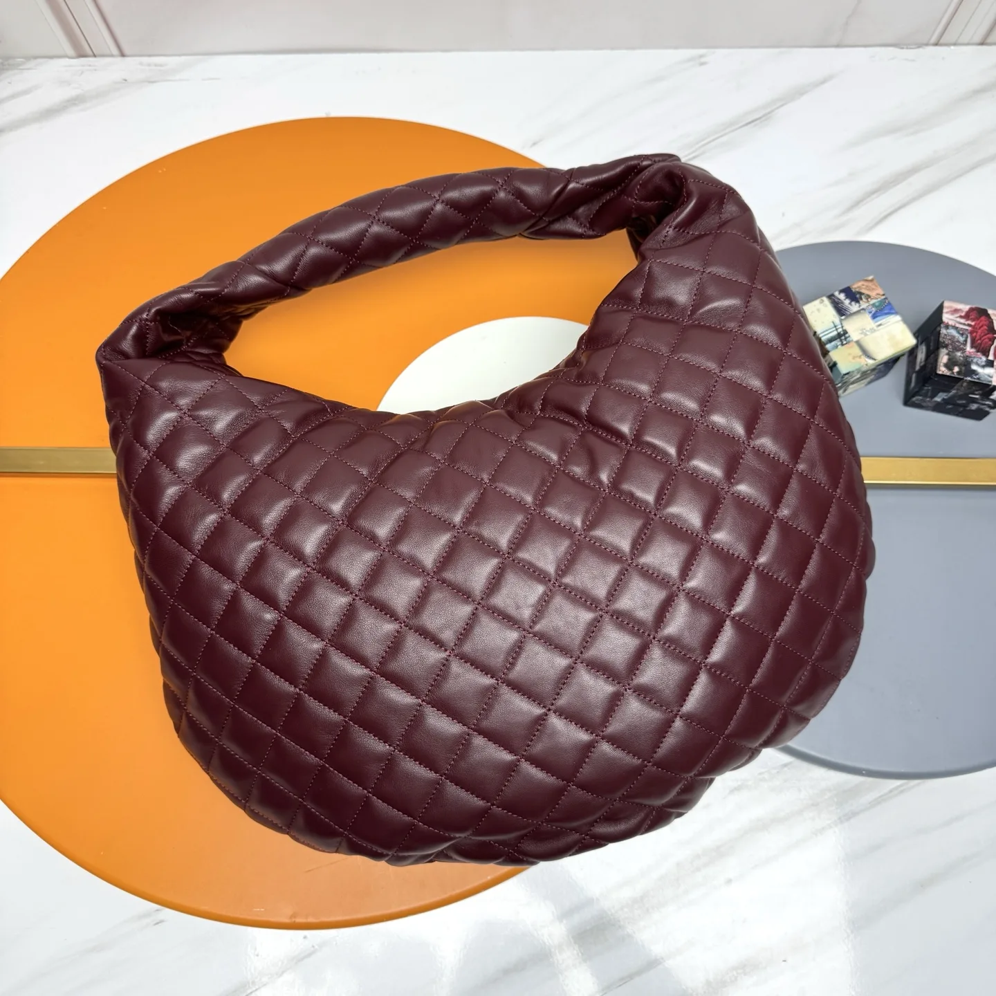 Saint Laurent Burgundy Icare Lambskin Hobo Bag product photo from LabelPicks