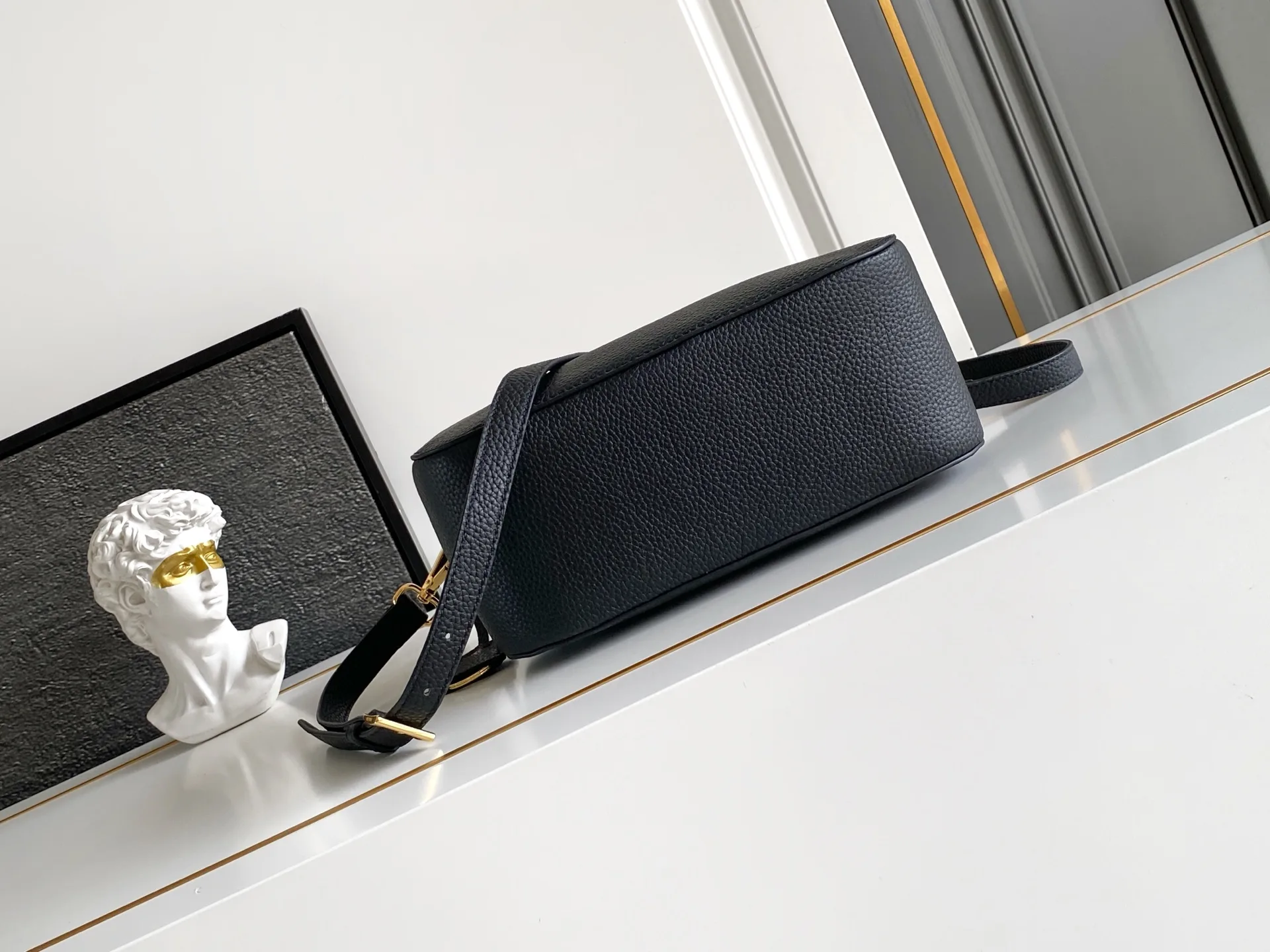 Prada Gold Grained Leather Shoulder Bag product photo from LabelPicks