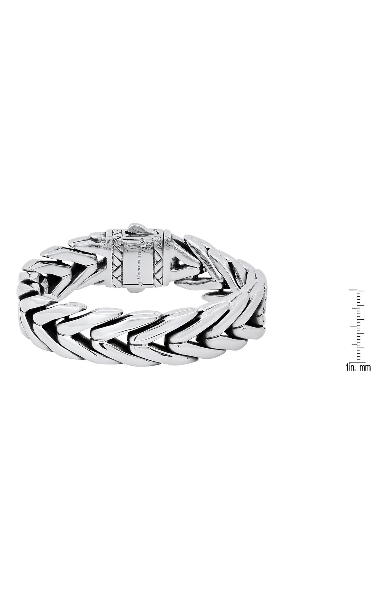 HMY JEWELRY Heavy Oxidized Stainless Steel Chain Bracelet