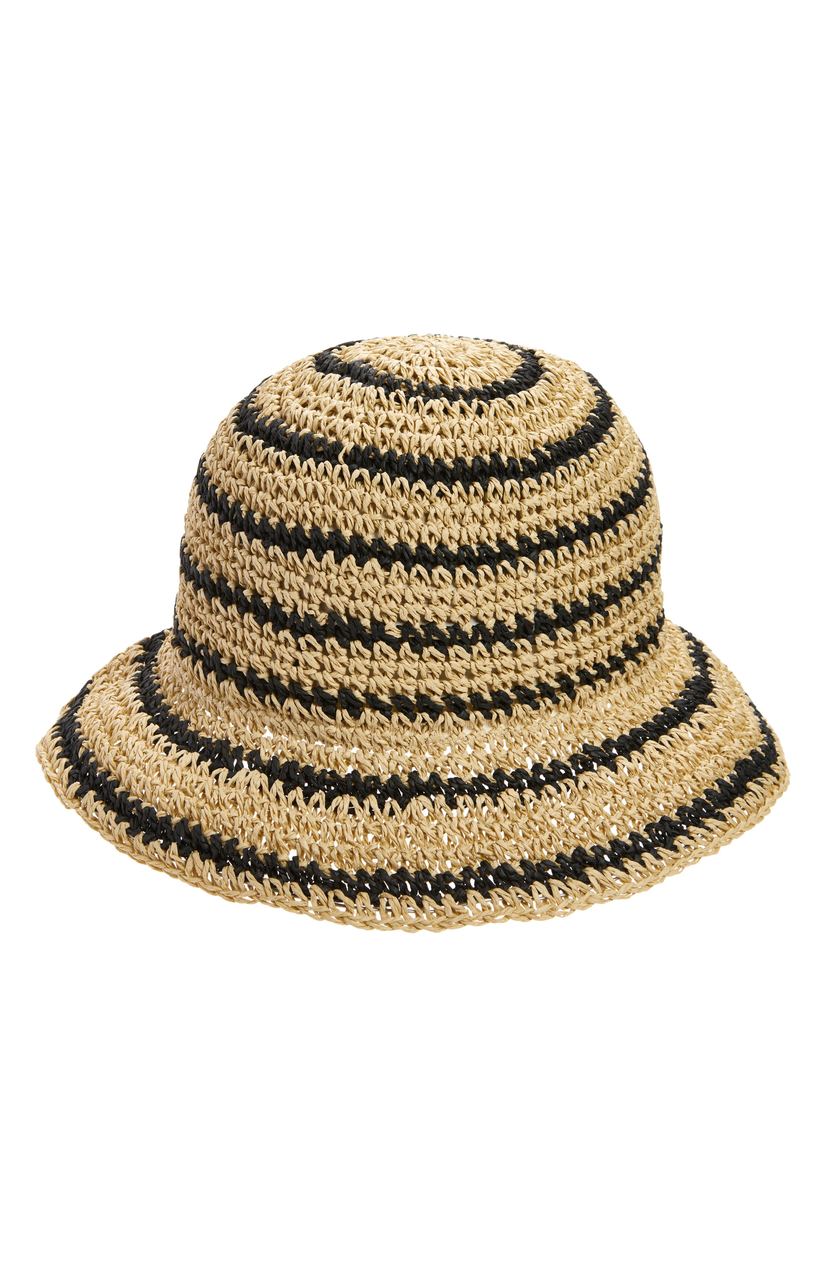 KARL LAGERFELD PARIS Straw Cloche Hat