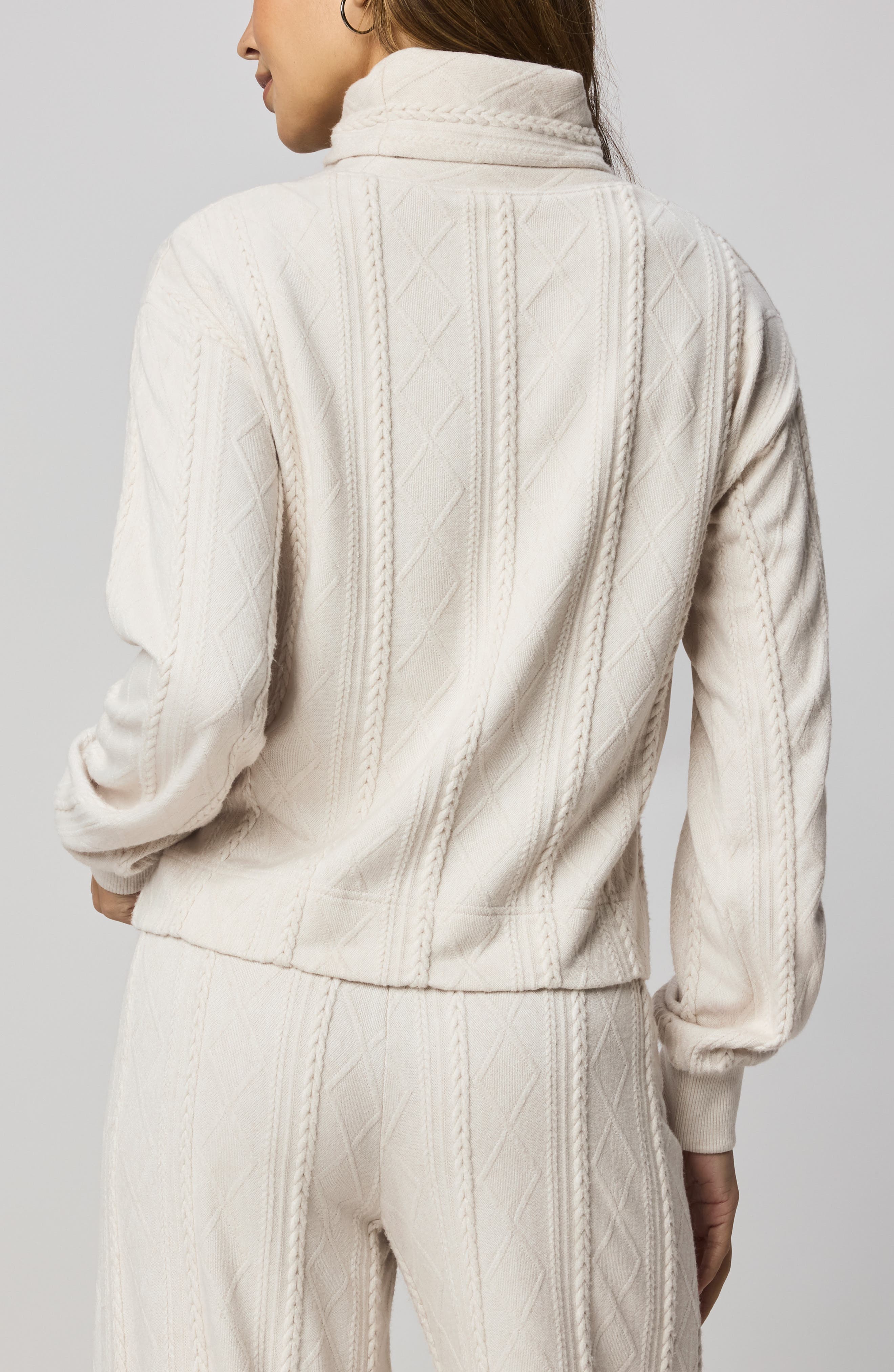 Splendid Cable Lounge Turtleneck Top