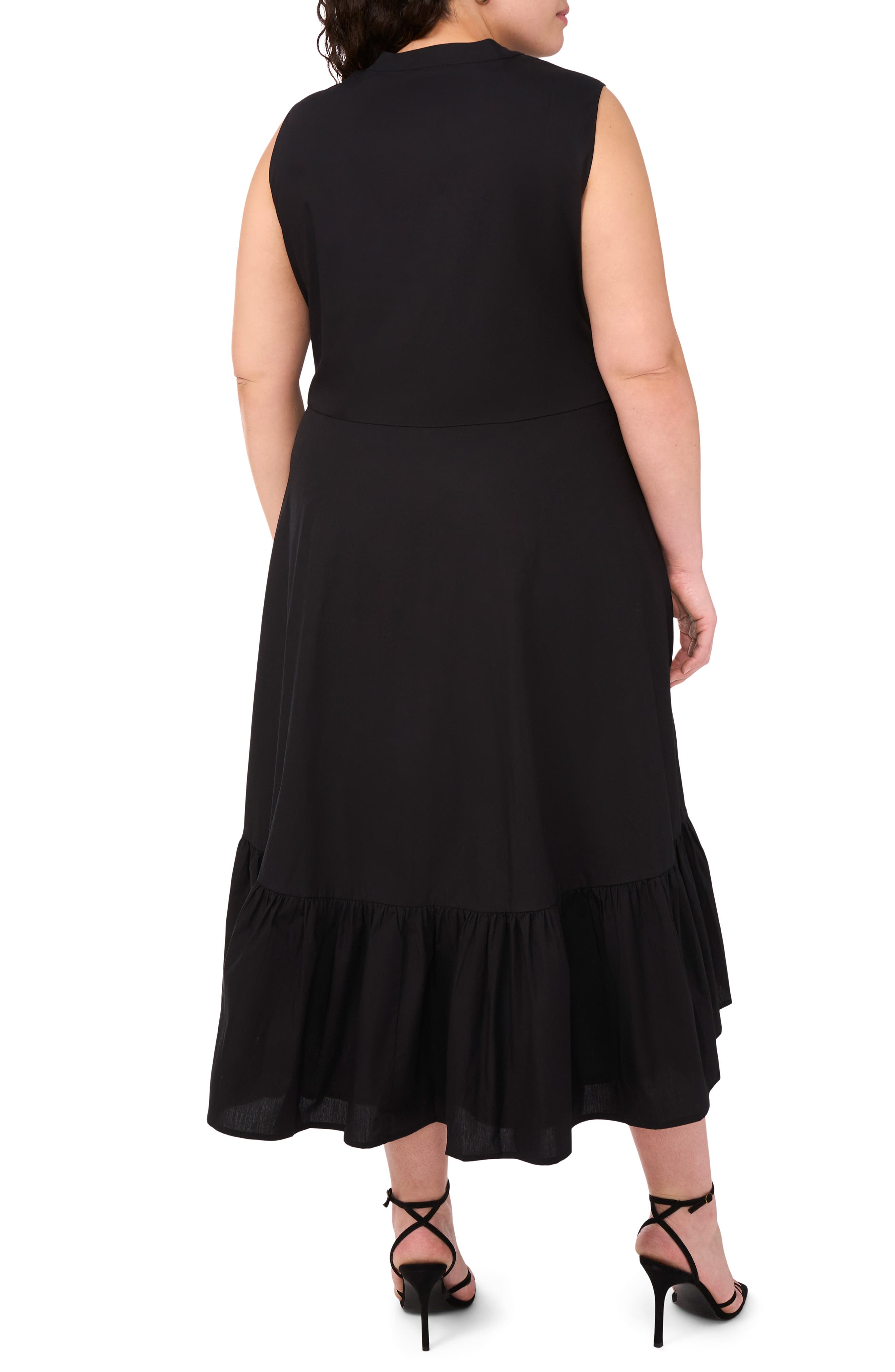 Halogen® Tie Front Cotton Midi Sundress