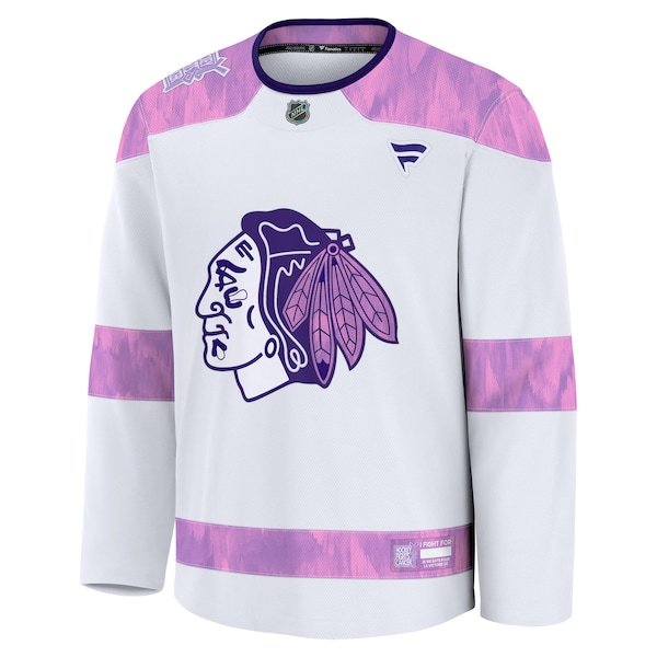 Chicago Blackhawks  Hockey Fights Cancer Practice Jersey - White