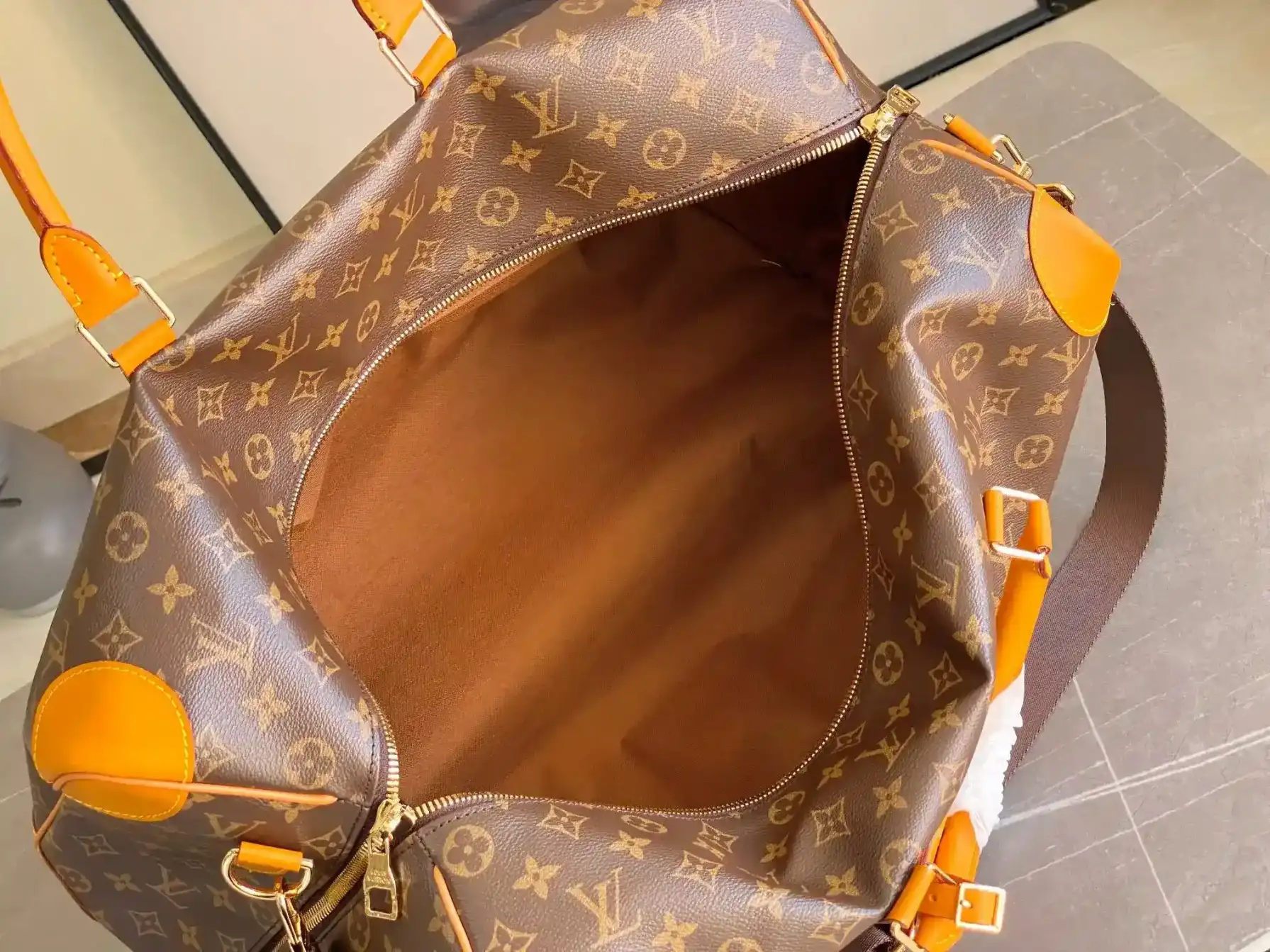 Louis Vuitton Yellow Keepall Canvas and Leather Tote Bag product photo from LabelPicks